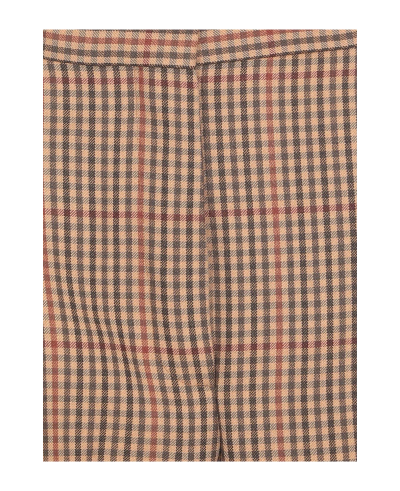 Dries Van Noten Checked Pleated Trousers - BROWN