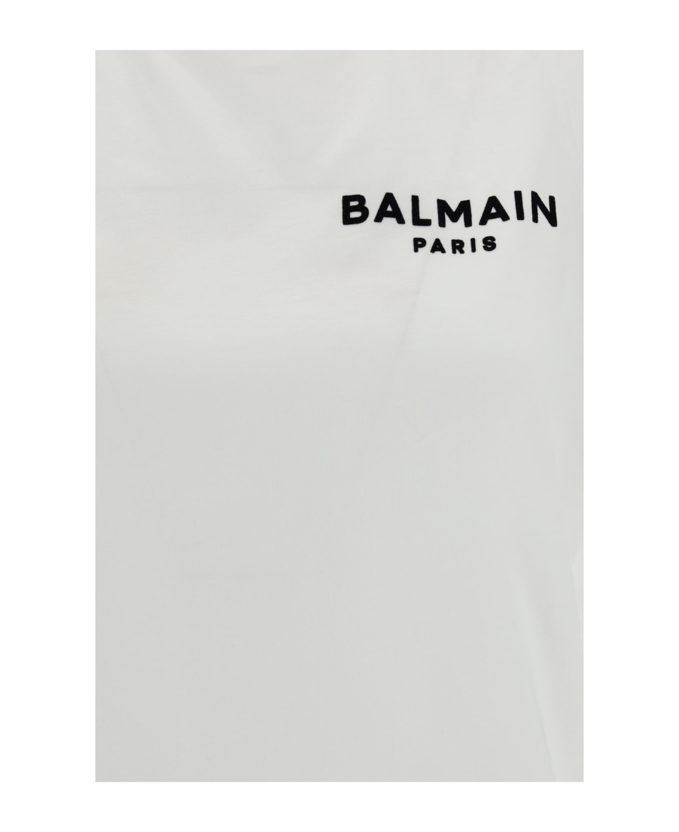 Balmain Tank Top With Logo - Gab Blanc/noir