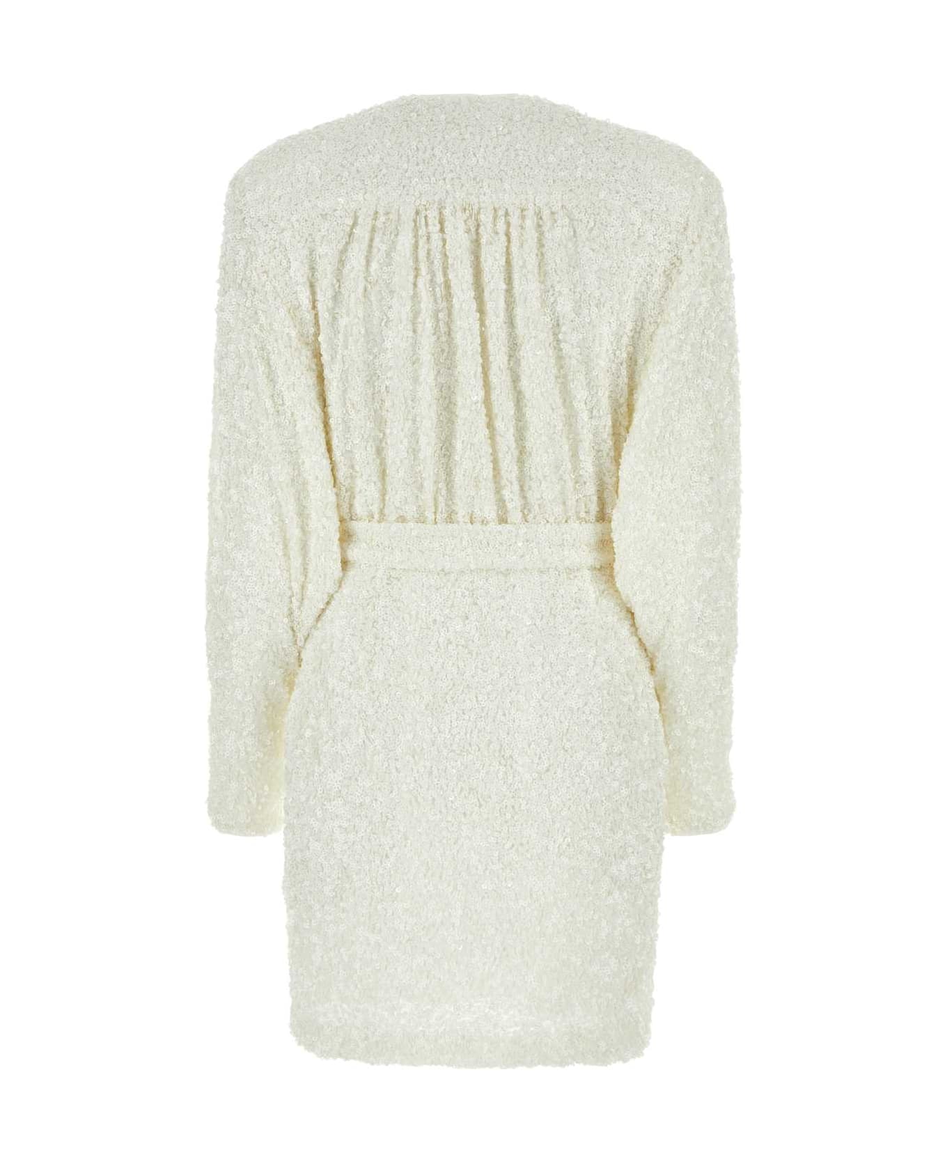 Rotate by Birger Christensen Ivory Sequins Mini Dress - BLANCDEBLANC