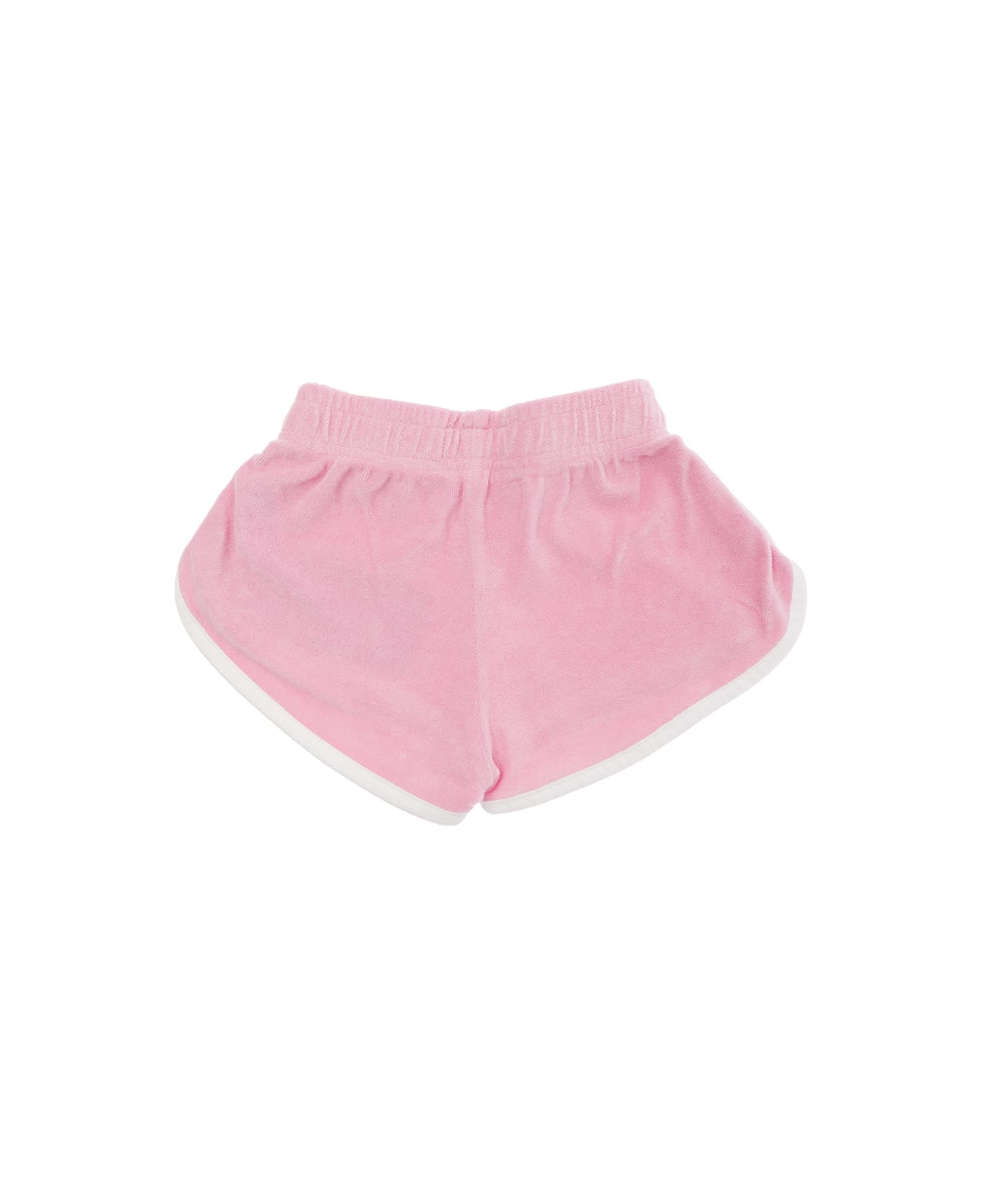 MC2 Saint Barth Pink Shorts With Logo Lettering Embroidery In Cotton Blend Baby - Pink