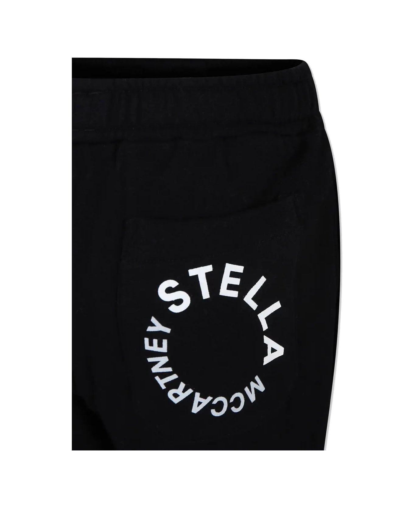 Stella McCartney Kids Black Joggers With White Graphic Logo - Black