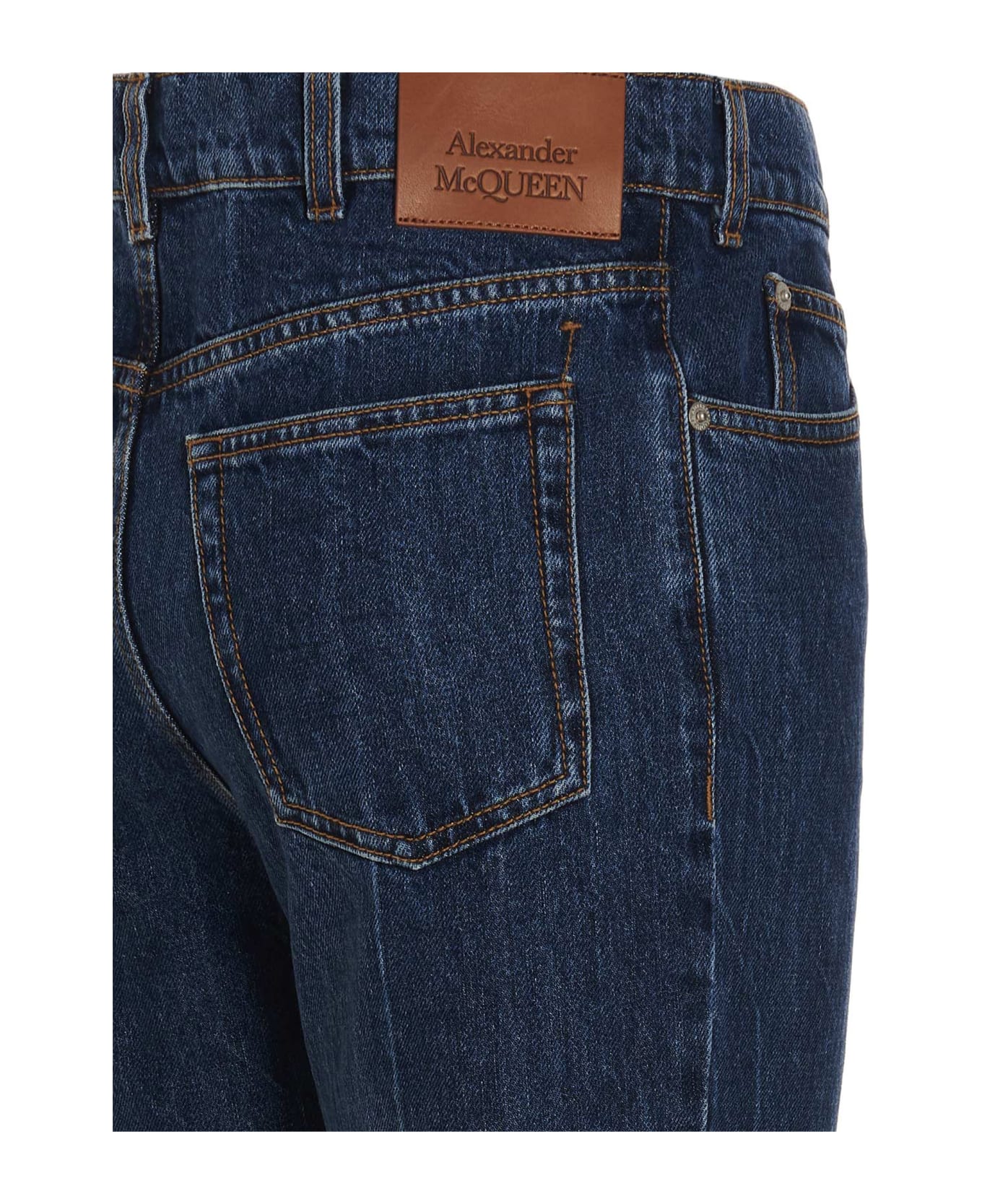 Alexander McQueen Logo Patch Jeans - Blue