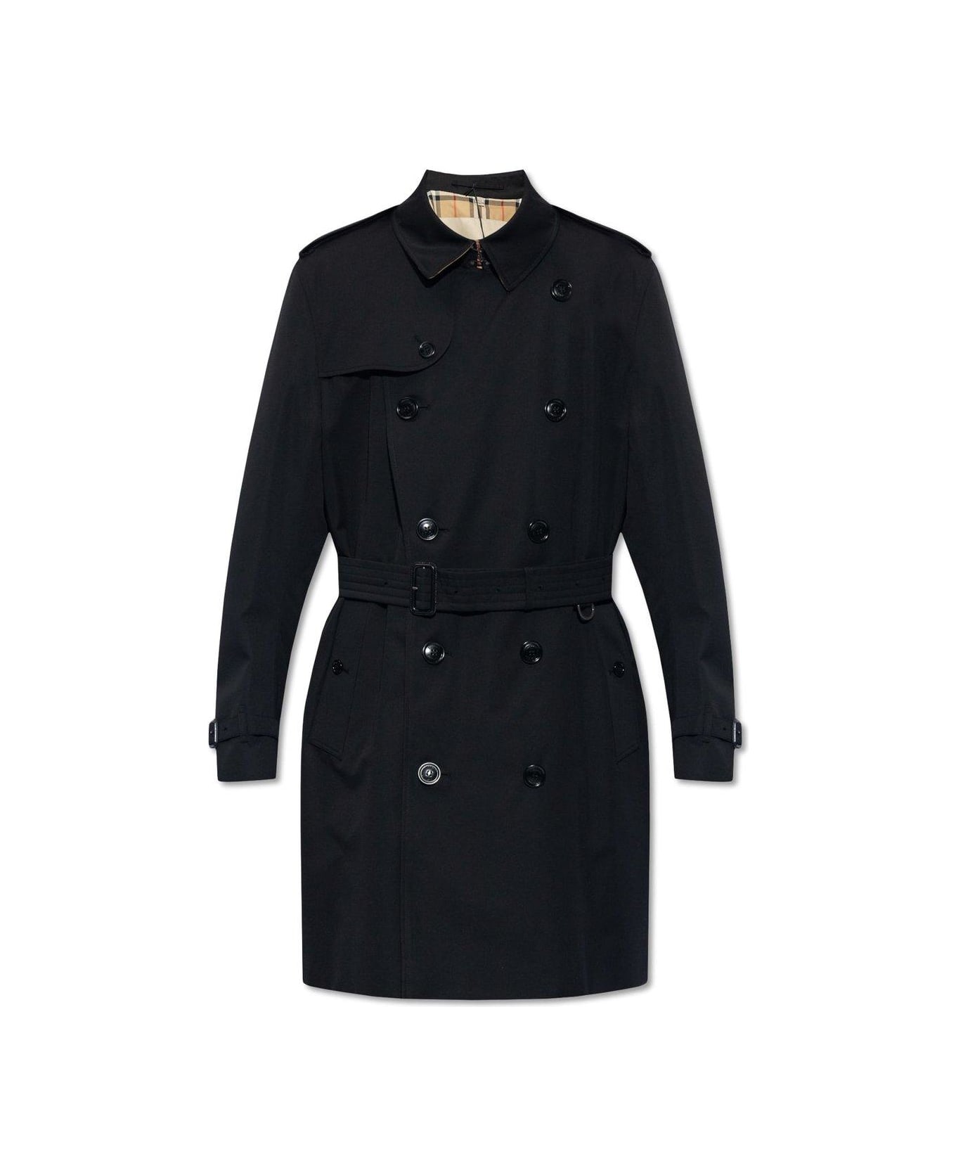 Burberry Belted Double-breasted Trench Coat - Black