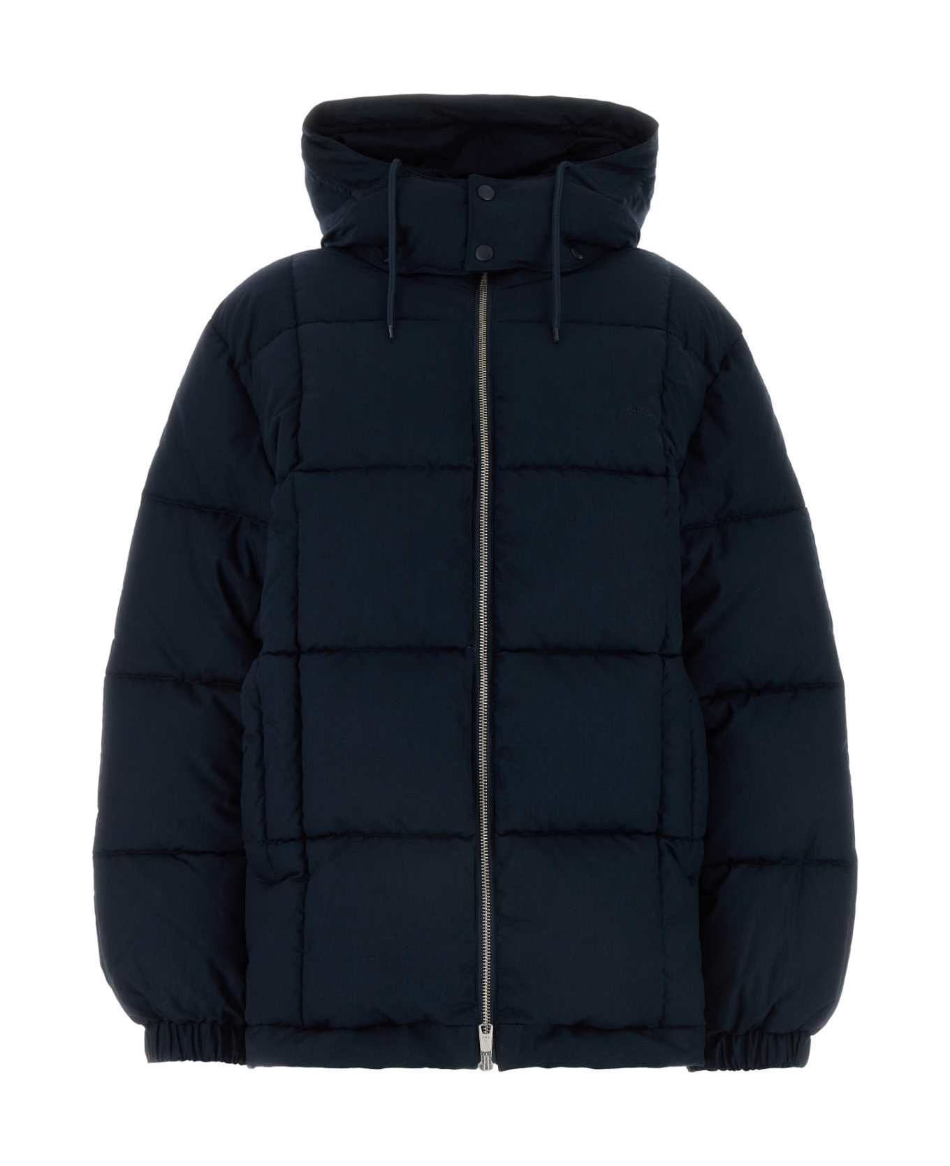 A.P.C. Navy Blue Cotton Kyle Padded Jacket - DARKNAVY