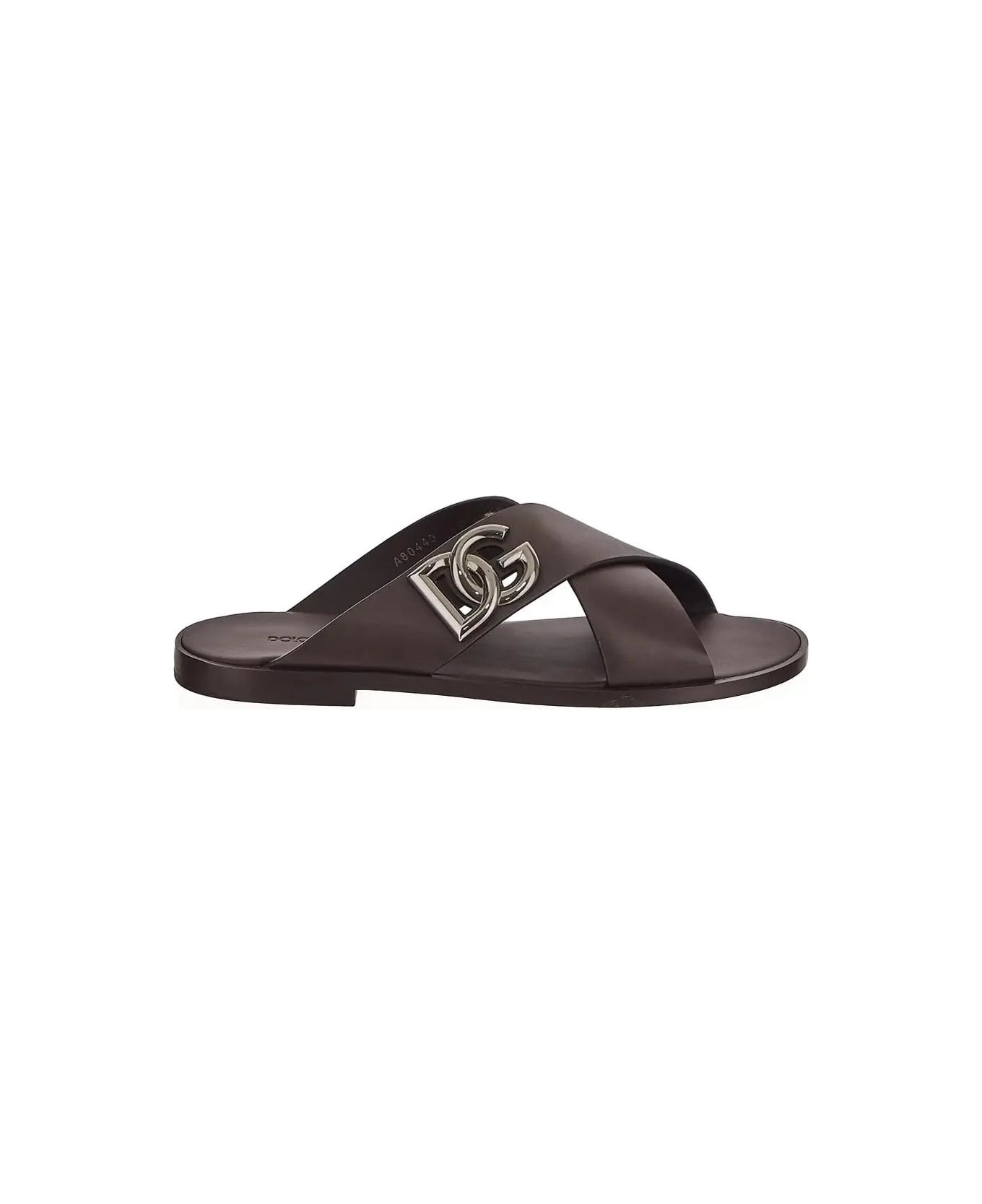 Dolce & Gabbana Leather Sandals - Brown