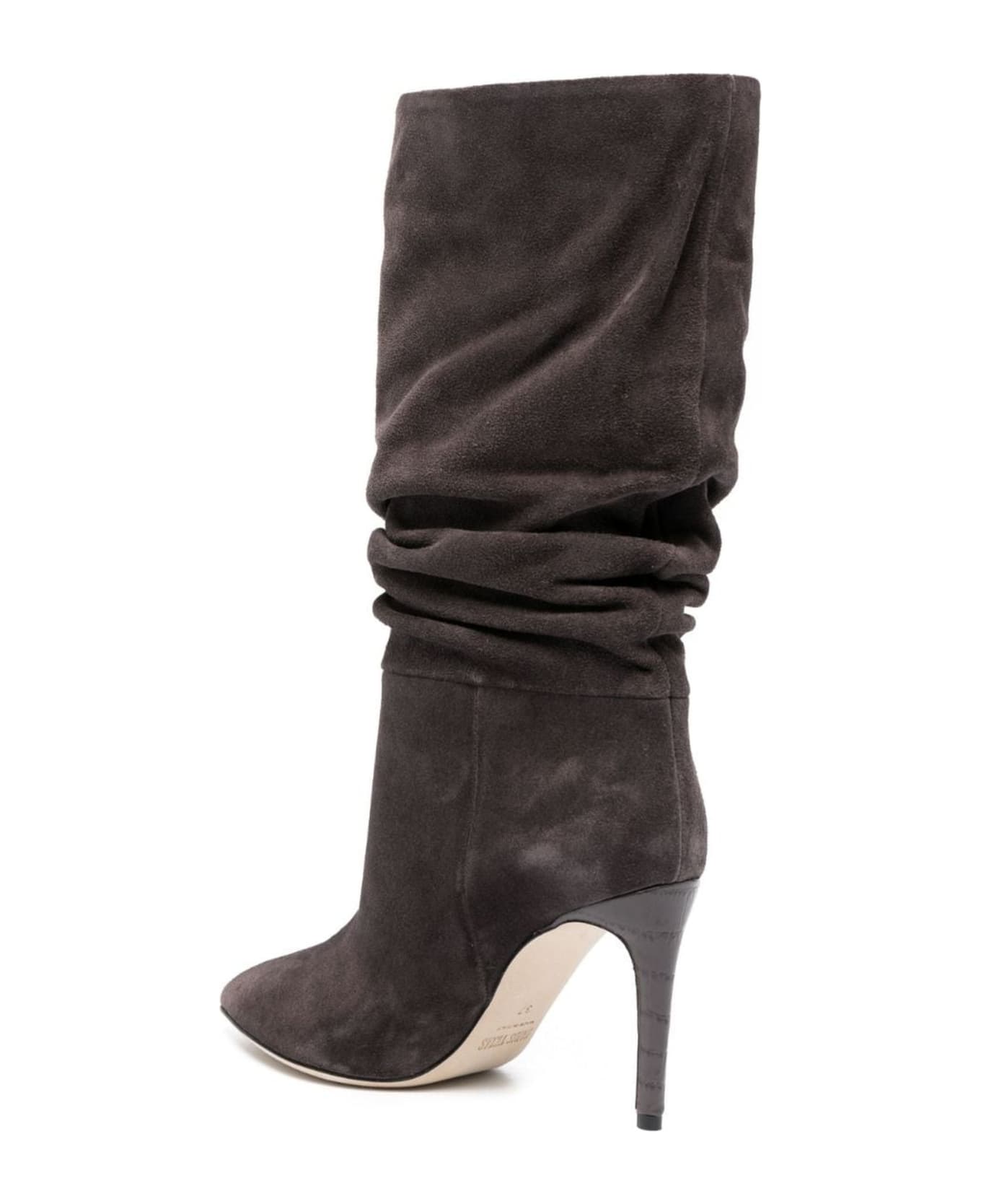 Paris Texas Grey Calf Suede Boots - Grey ブーツ