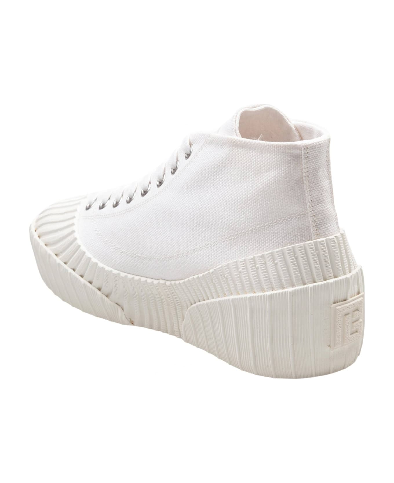 Balmain Riff Low Canvas Sneakers, White - WHITE