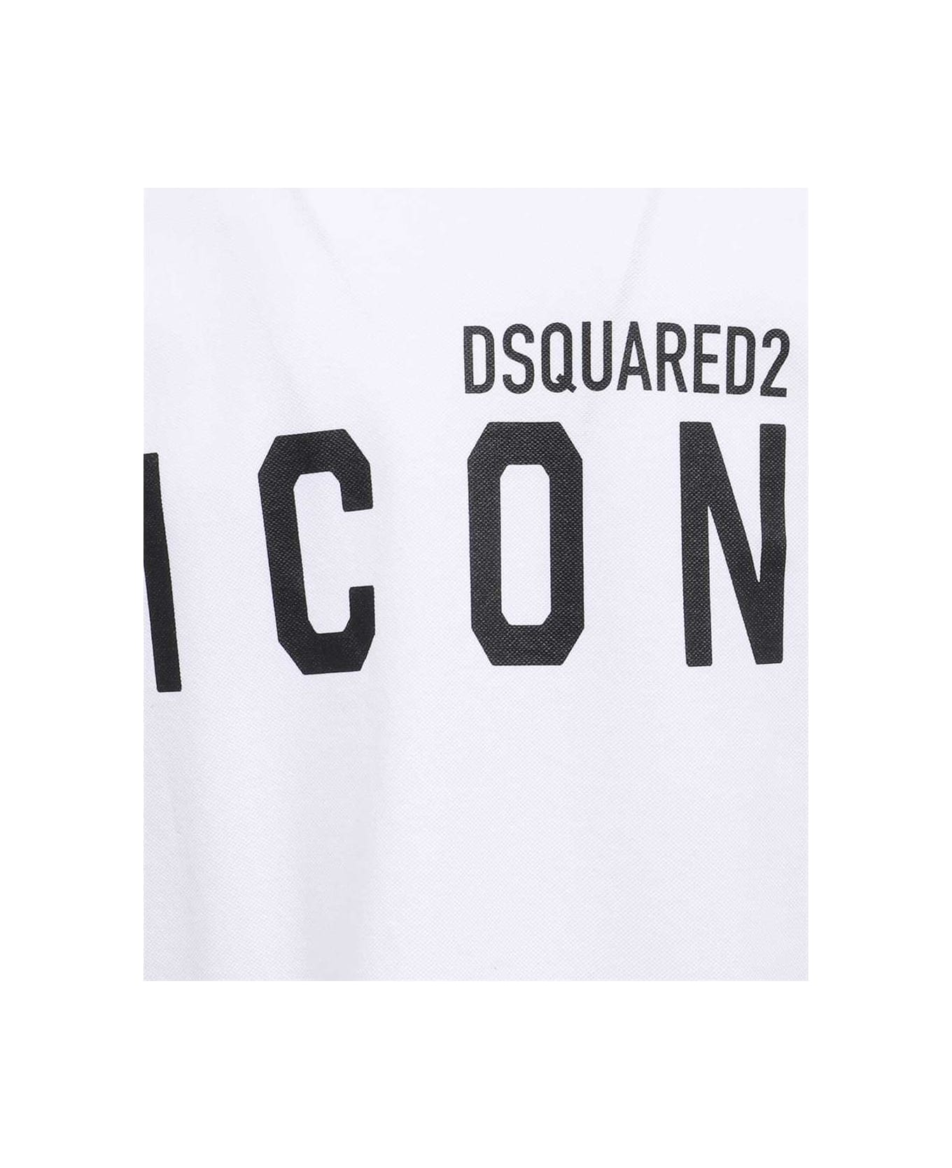 Dsquared2 Short Sleeve Cotton Polo Shirt - White