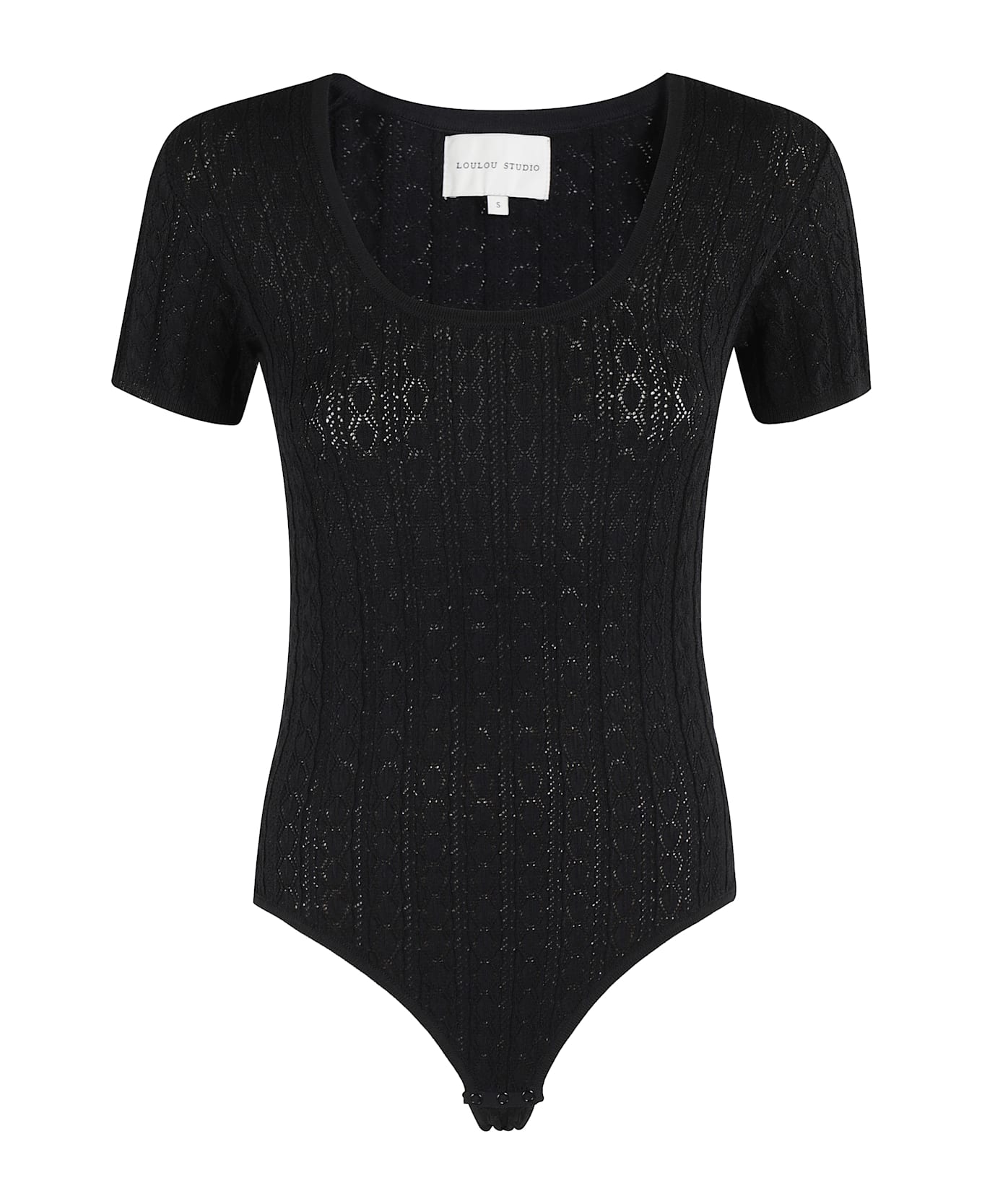 Loulou Studio Rib-lace Knit Fitted Body - Black
