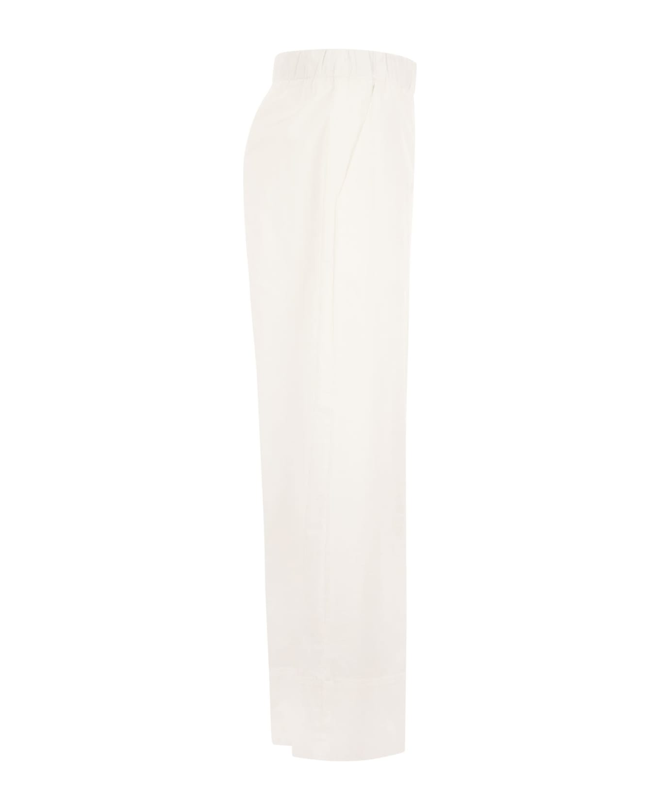 Antonelli Papaya - Loose Cotton Trousers - White