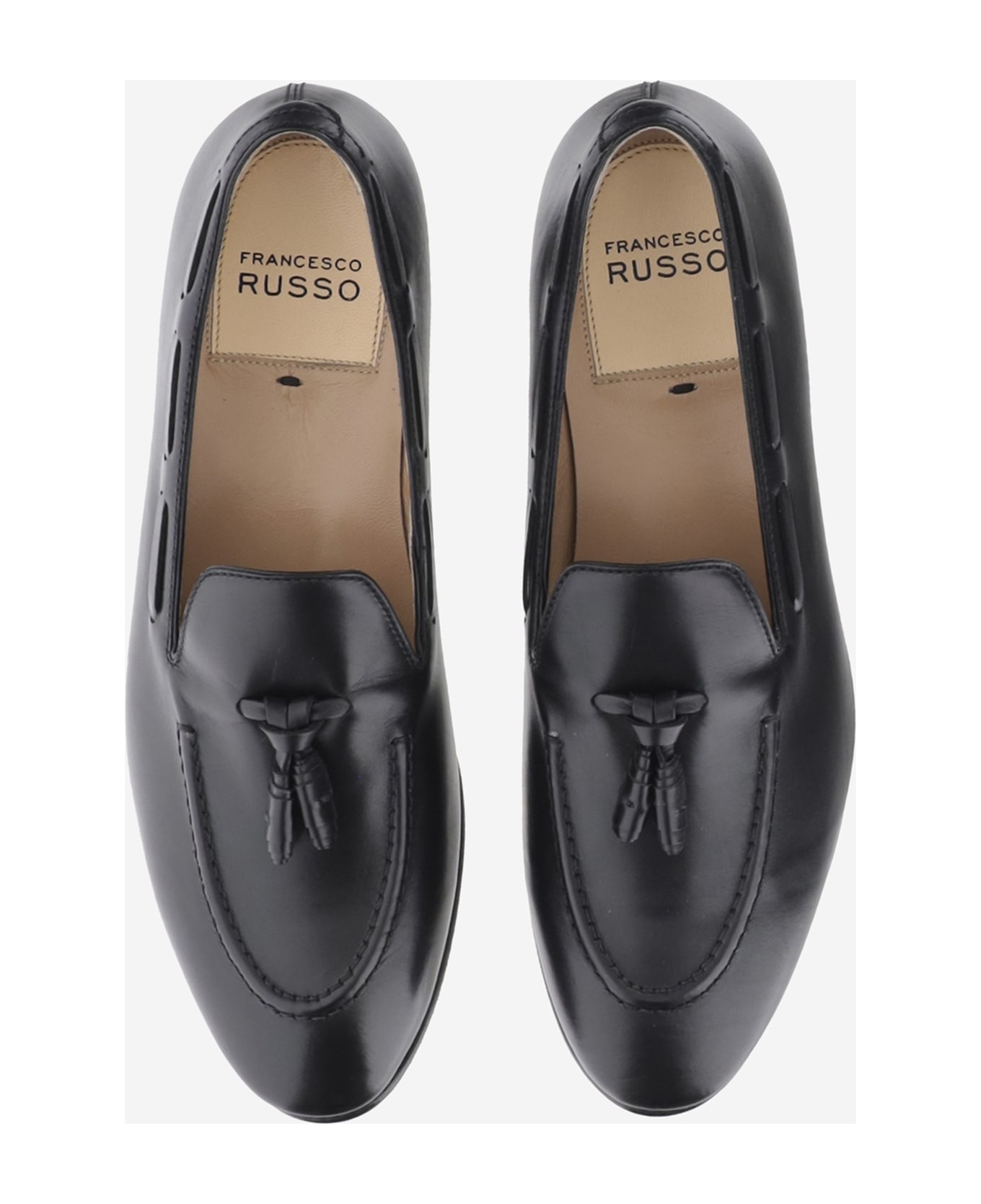 Francesco Russo Leather Loafers - Black