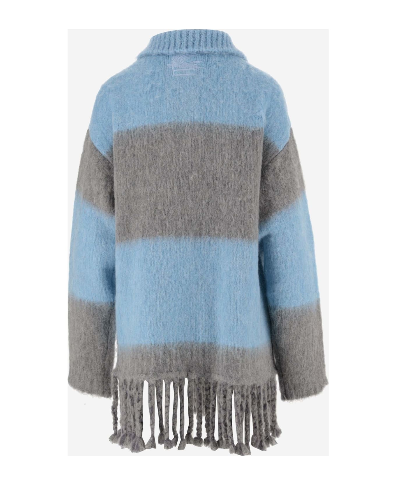 Etro Fringed Striped Long Sweater - Red