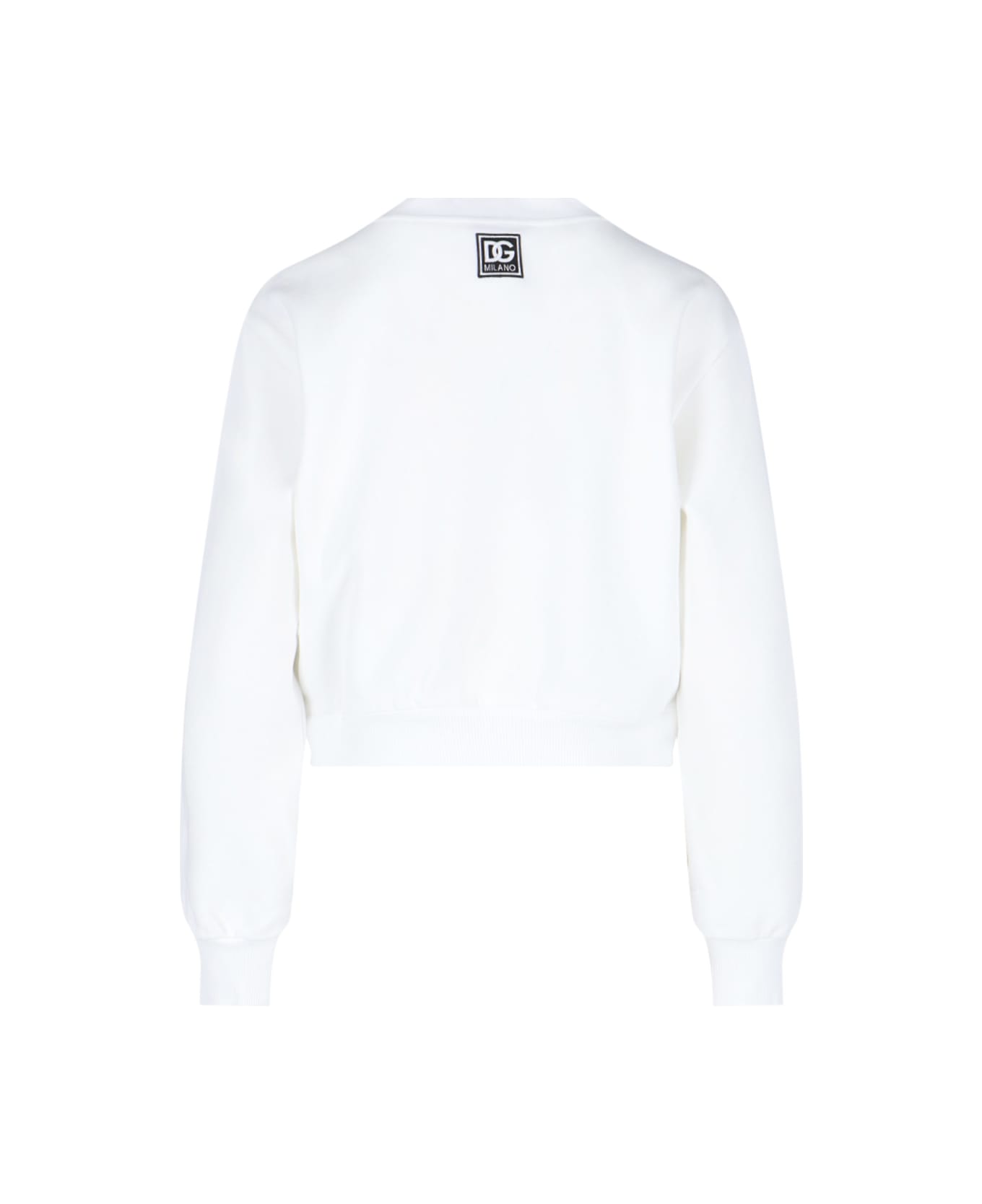 Dolce & Gabbana Cropped Crew Neck Sweatshirt - White