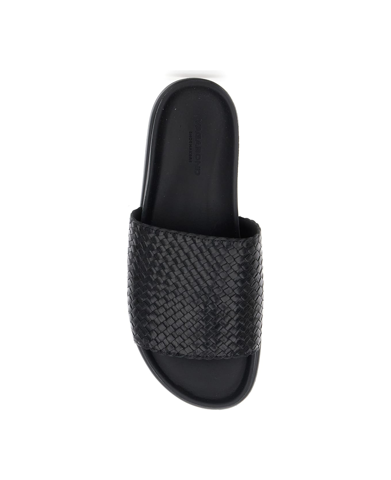 Vagabond Black Sandals With Braided Design In Leather Woman - Black