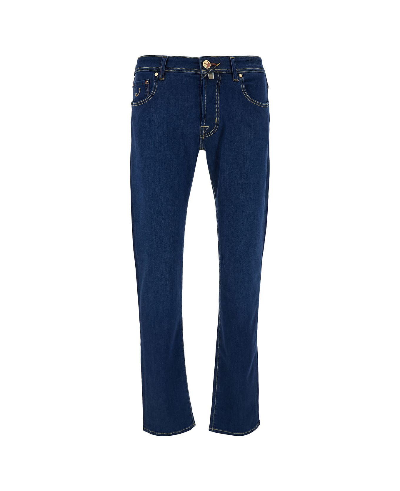 Jacob Cohen Blue Slim Jeans In Mixed Cotton Man - Light blue