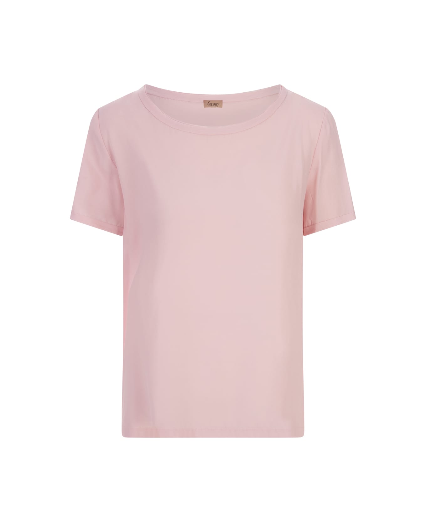 Her Shirt Pink Opaque Silk T-shirt - Pink