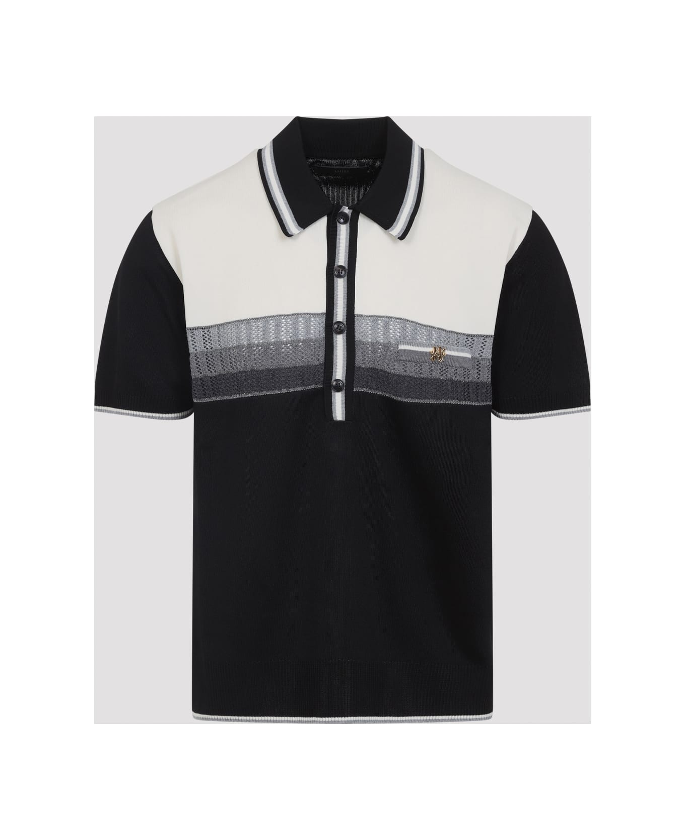 AMIRI Ma Striped Polo - Black