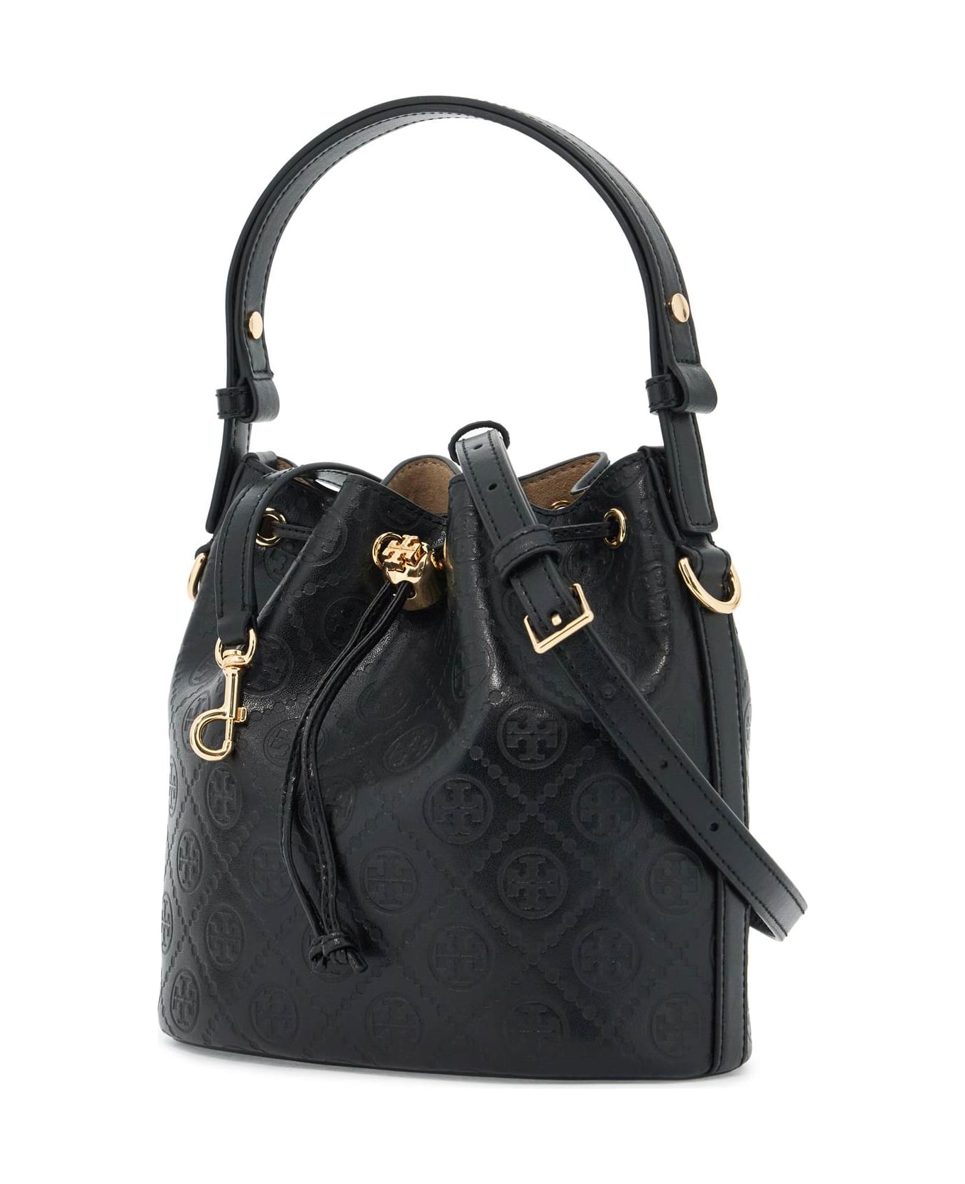 Tory Burch Medium Bucket Bag 
t Monogram
 - BLACK (Black)