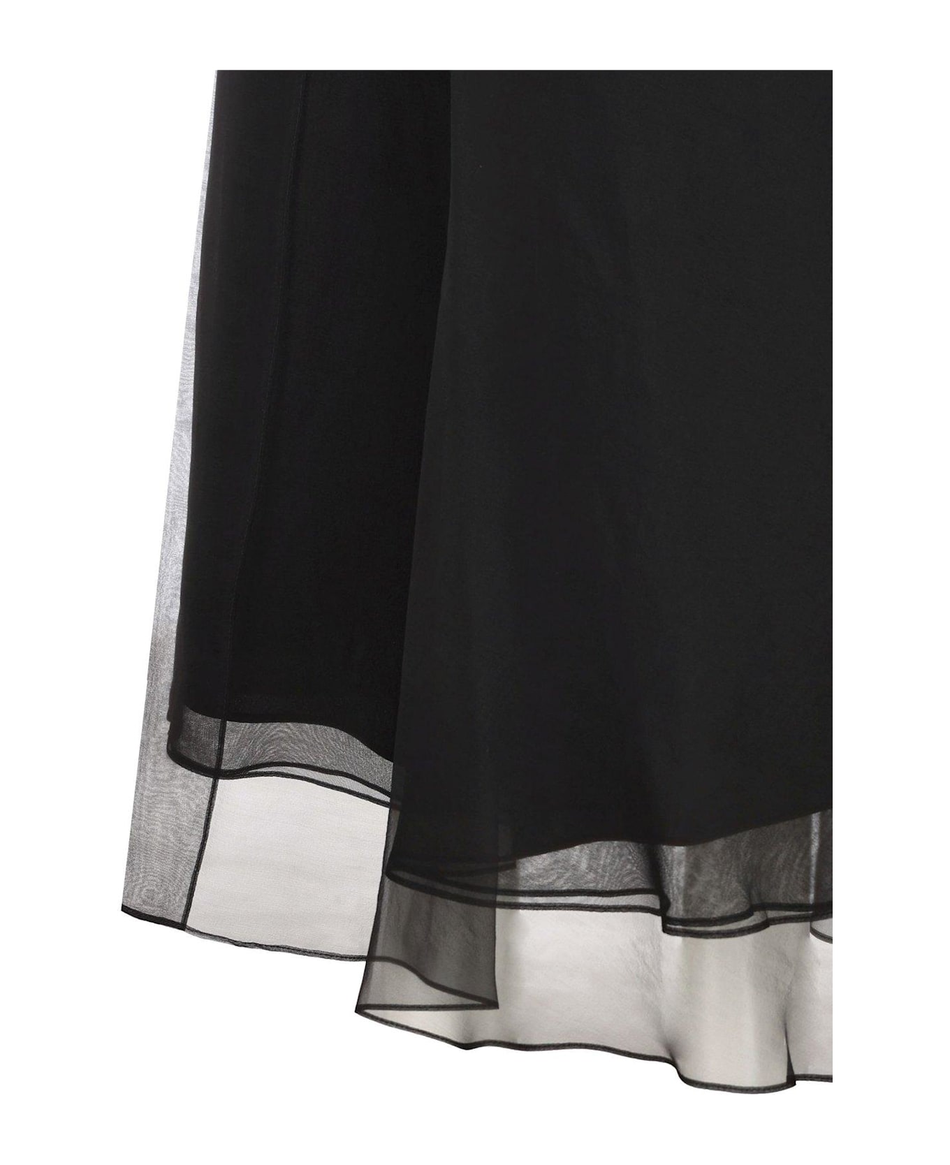 Brunello Cucinelli Layered Effect Midi Skirt - Nero
