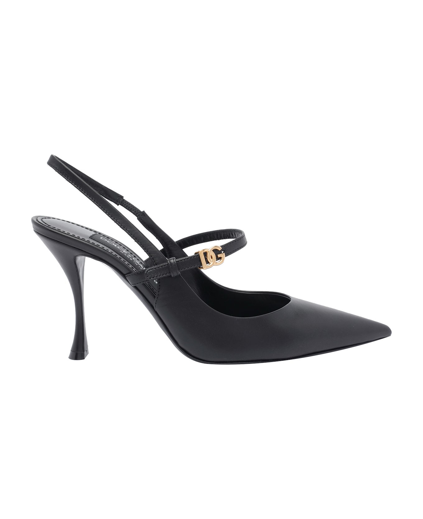 Dolce & Gabbana Black Leather Slingbacks - Black