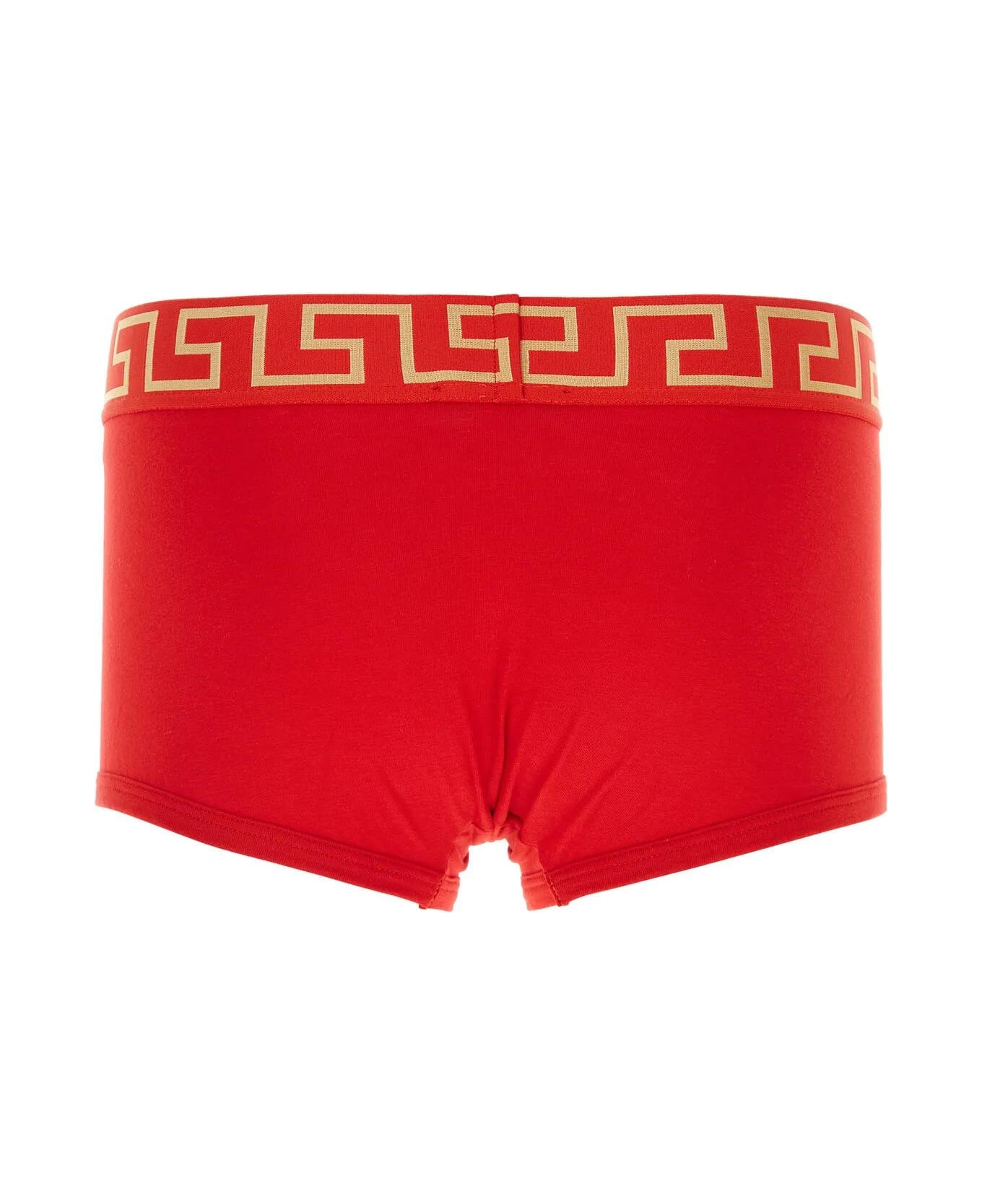 Versace Red Stretch Cotton Boxer - RED