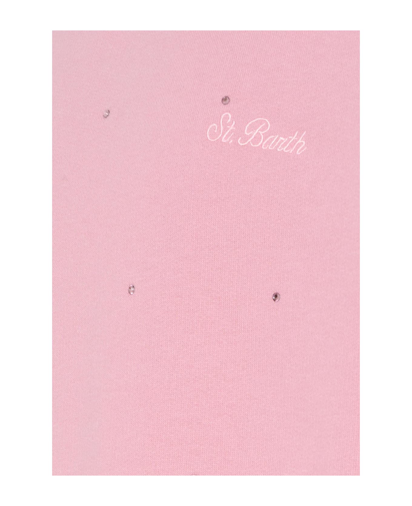 MC2 Saint Barth Pink Sweatshirt For Girl With Rhinestones - Pink