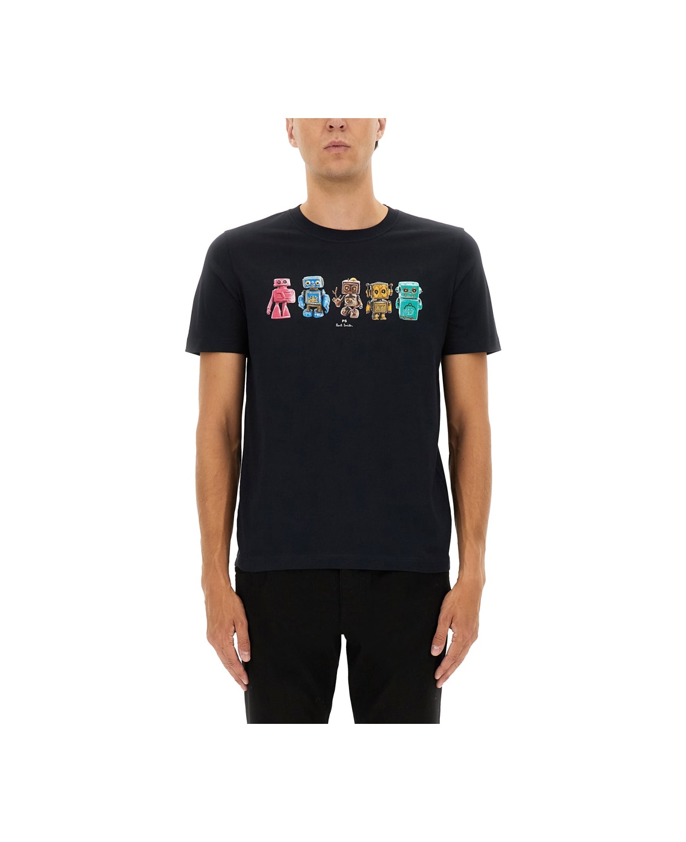 PS by Paul Smith Robot Print T-shirt - BLUE