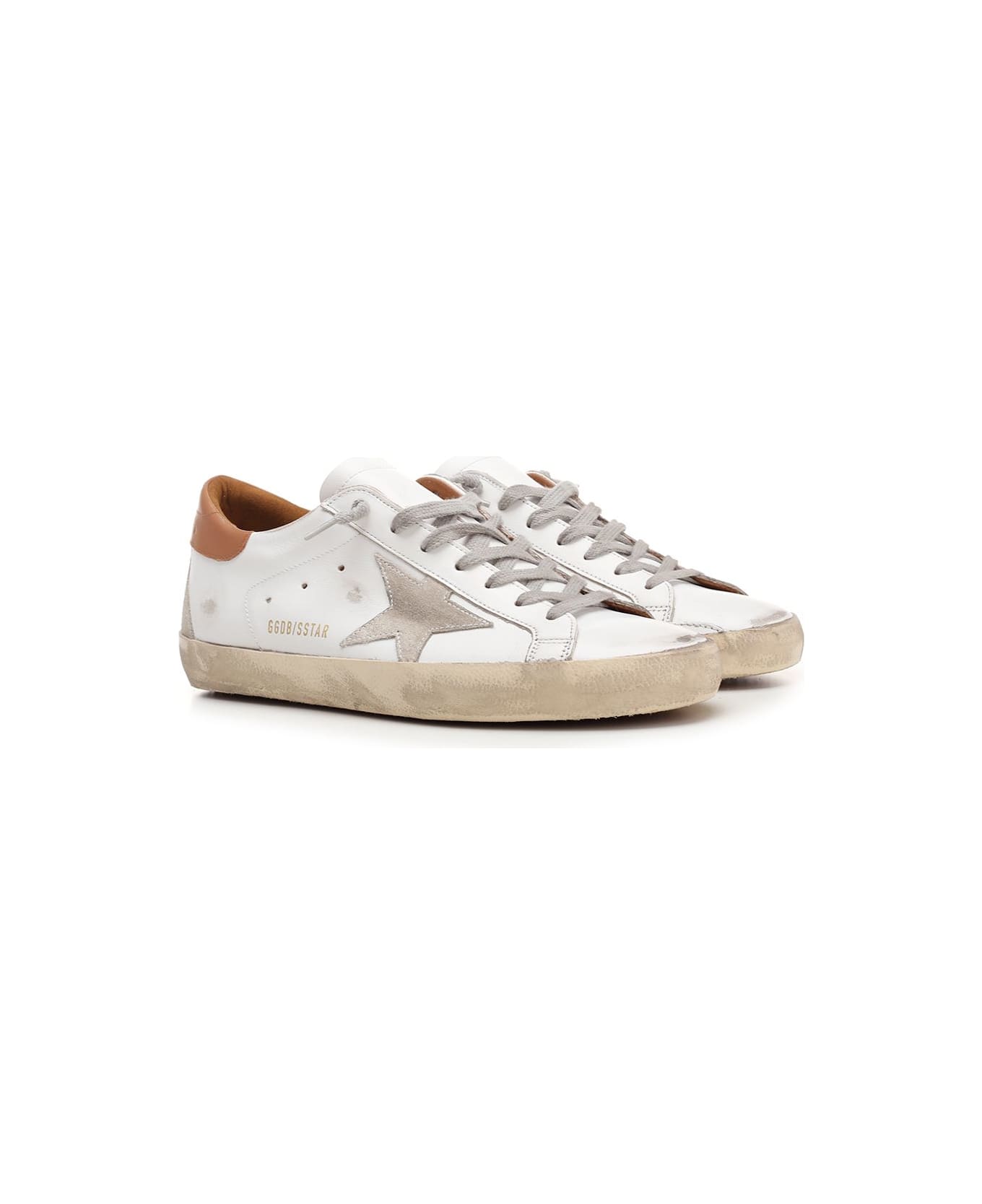 Golden Goose White And Brown 
superstar
 Sneakers - WHITE/ICE/LIGHT BROWN