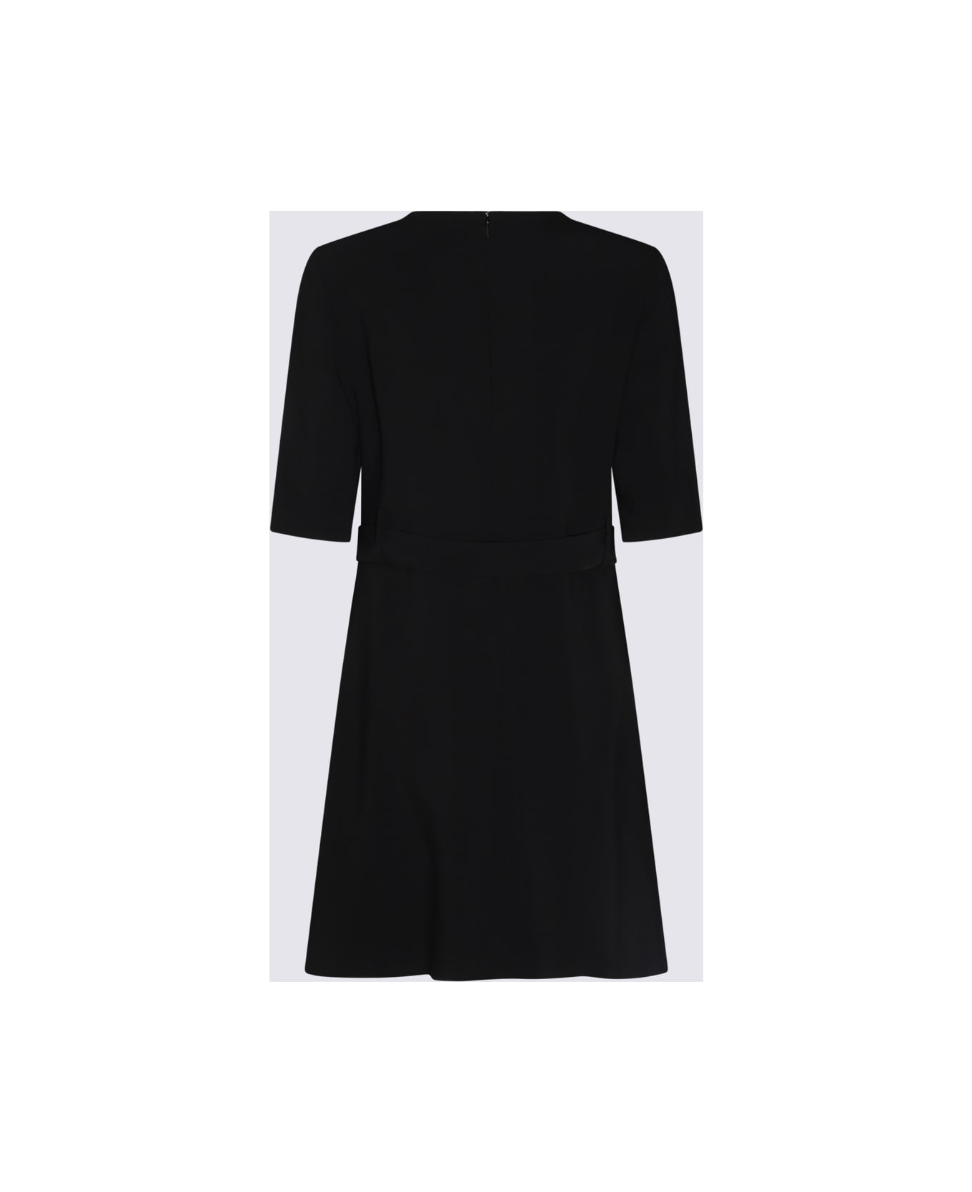 VERSACE★BLACK SILK-VISCOSE BLEND DRESS Versace Viscose Blend Sablé Midi Corset Dress In Black - 65