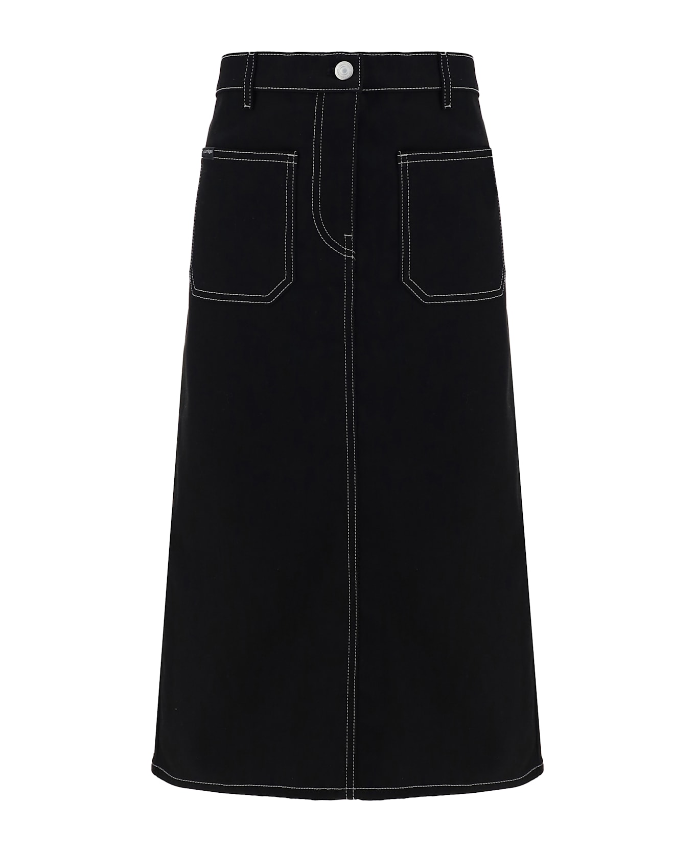 Courrèges Denim Skirt - Black/white