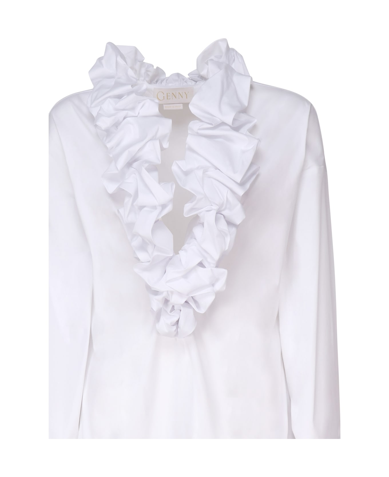 Genny Blouse With Ruffles - White