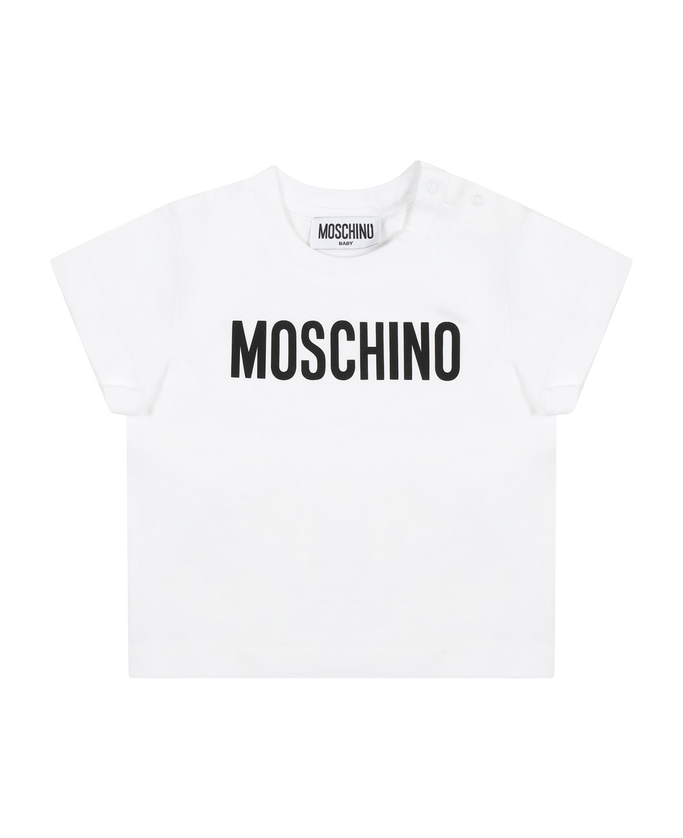 Moschino White T-shirt For Babies With Logo - White
