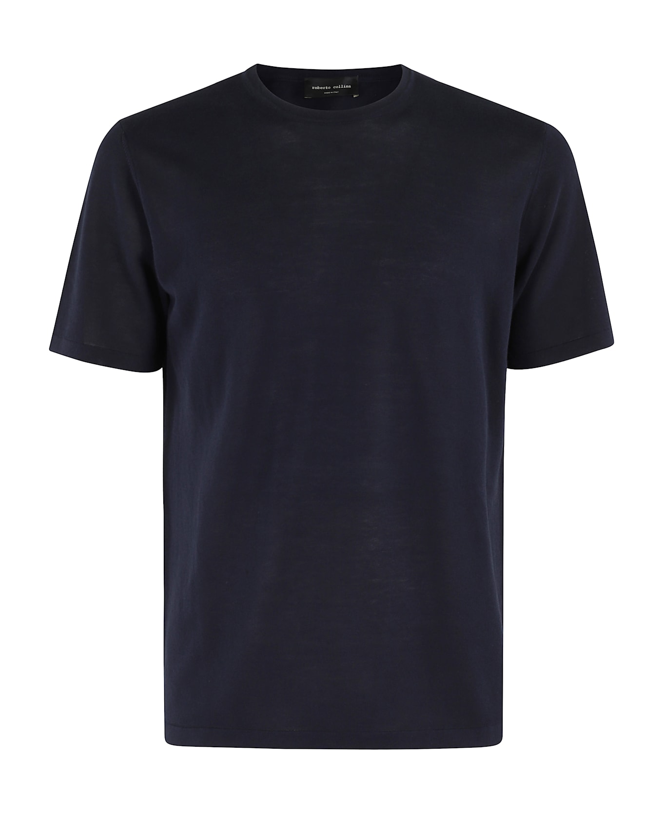 Roberto Collina Girocollo Mc Fondo Tubolare - Navy