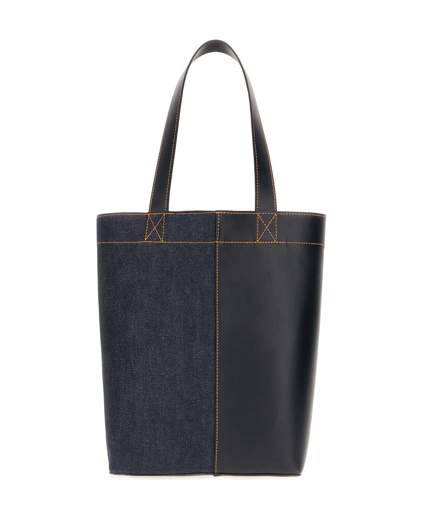 A.P.C. Multicolor Denim And Fabric Axel Shoulder Bag - DARK NAVY