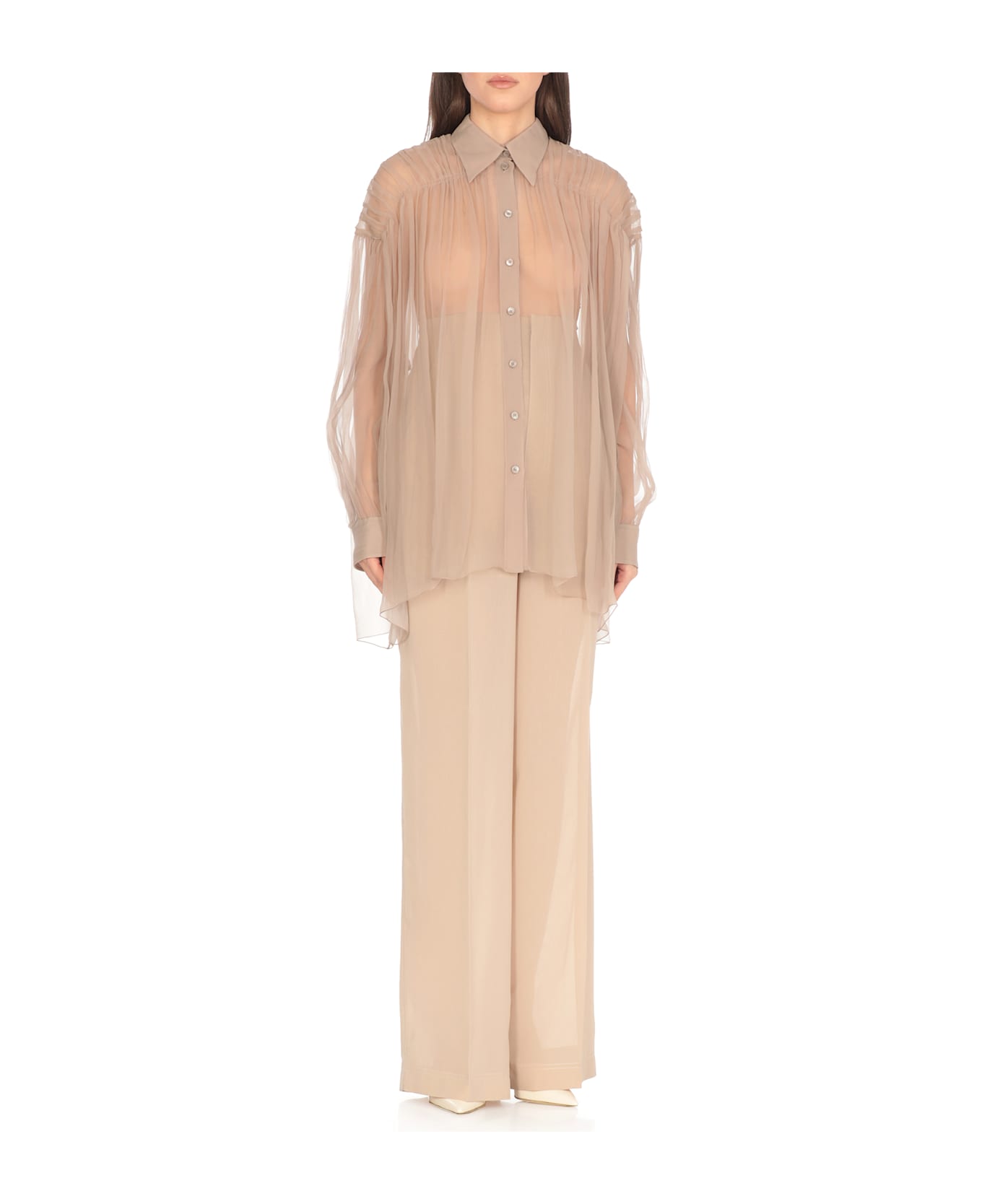 Alberta Ferretti Silk Shirt - Beige