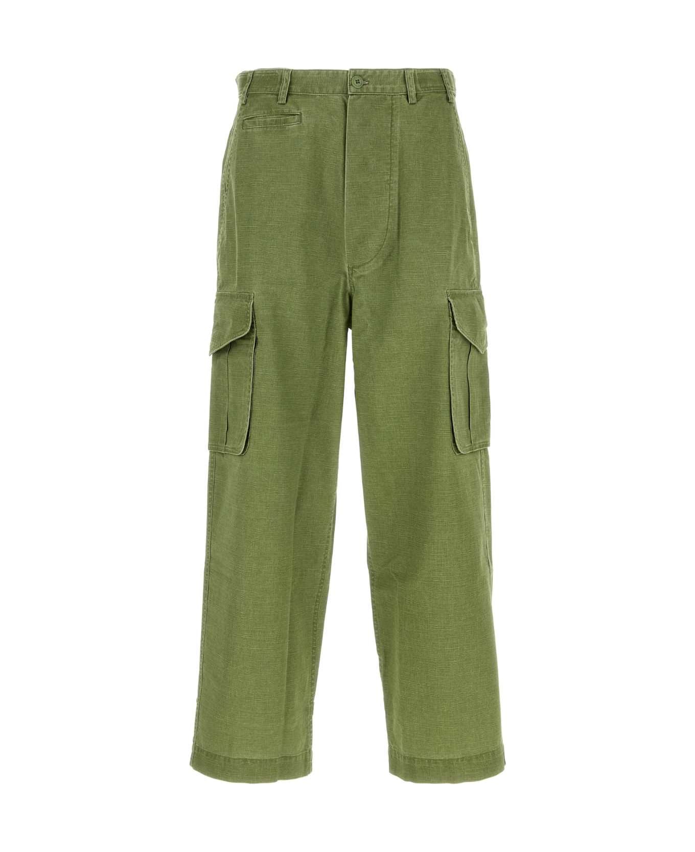 Kenzo Green Cotton Cargo Pant - PALEKHAKI