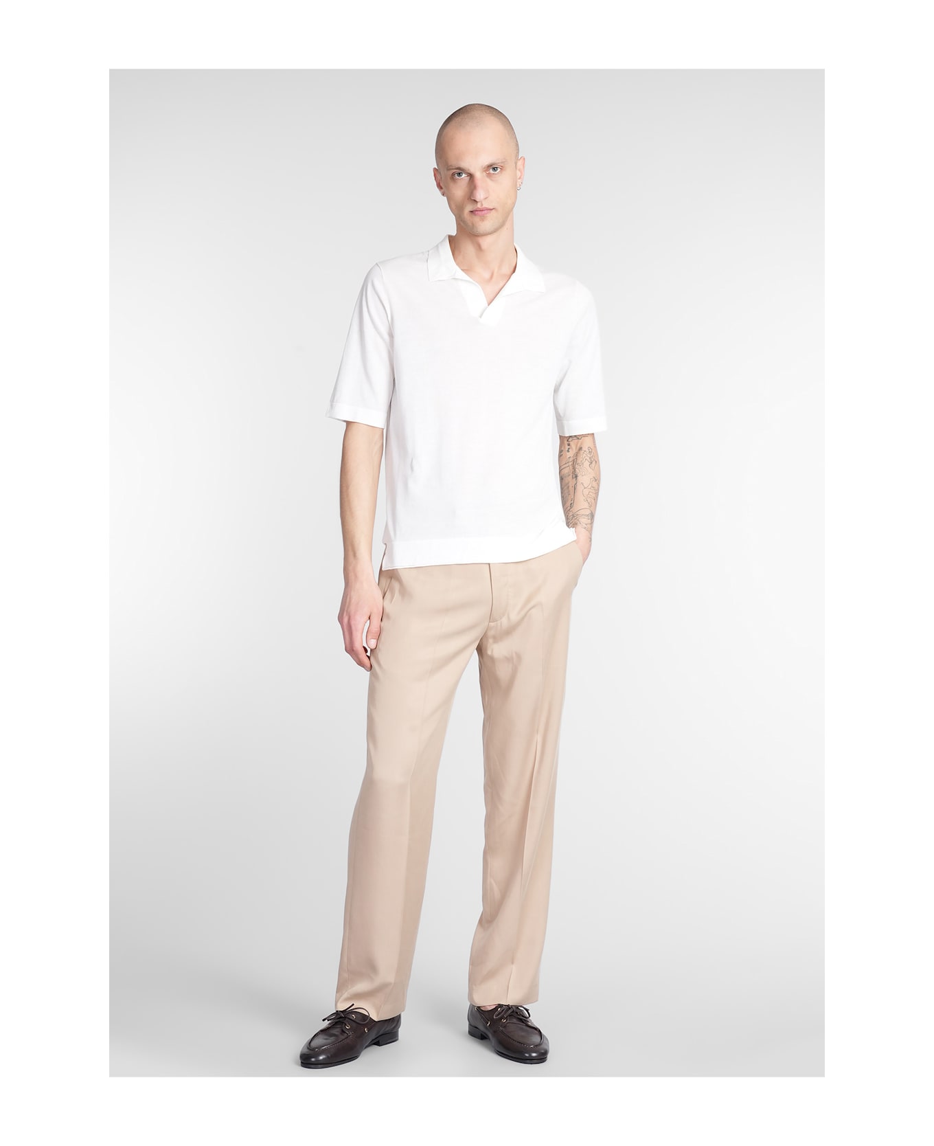 Ballantyne Polo In White Cotton - white