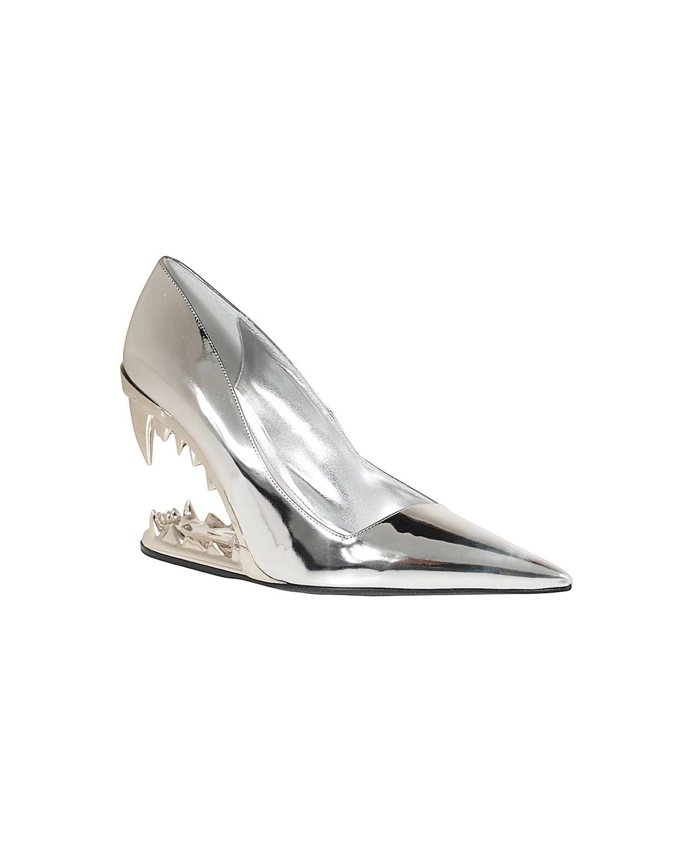 GCDS Patent Leather Pumps - Silver