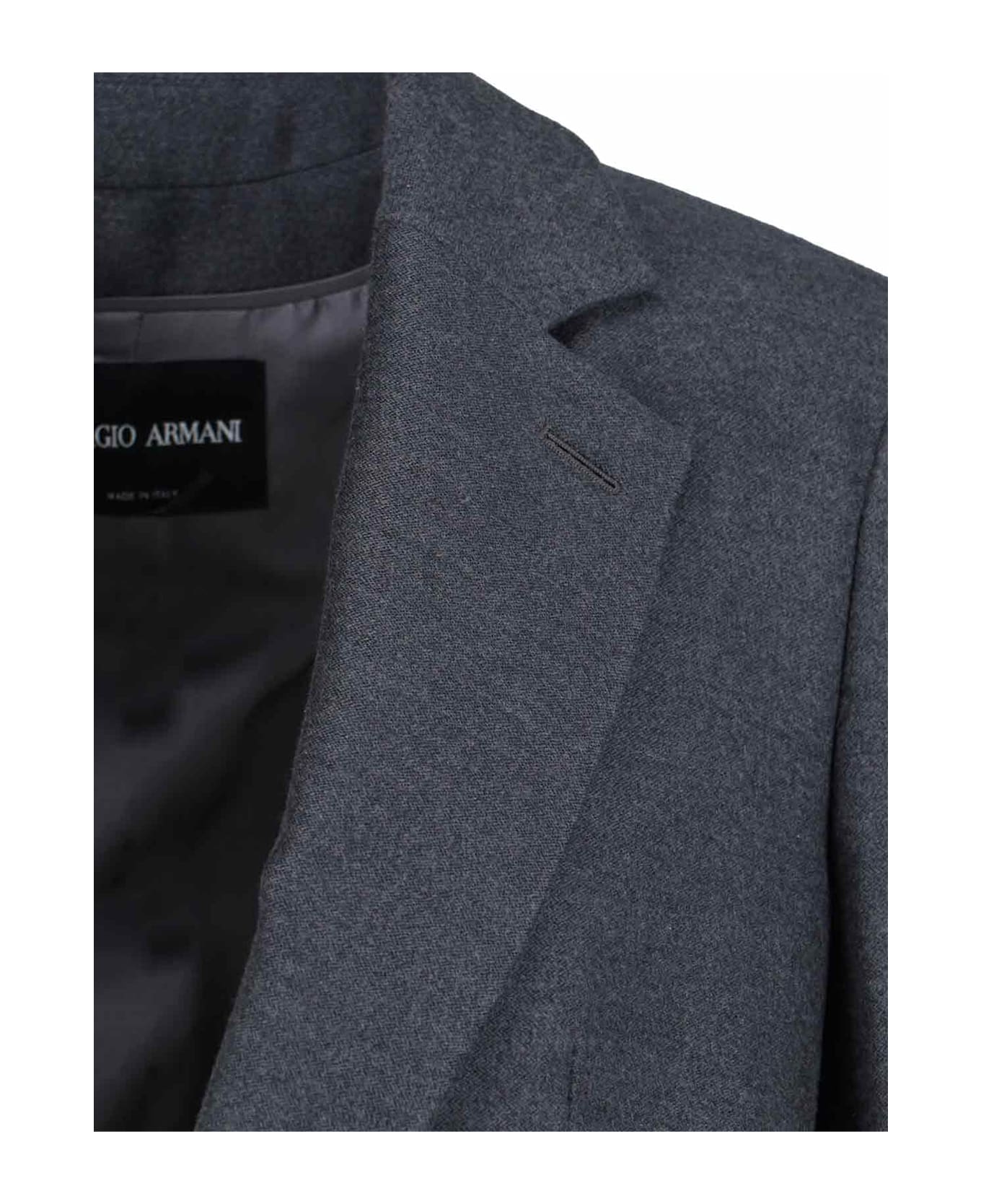 Giorgio Armani Single-breasted Silk Blazer - Gray