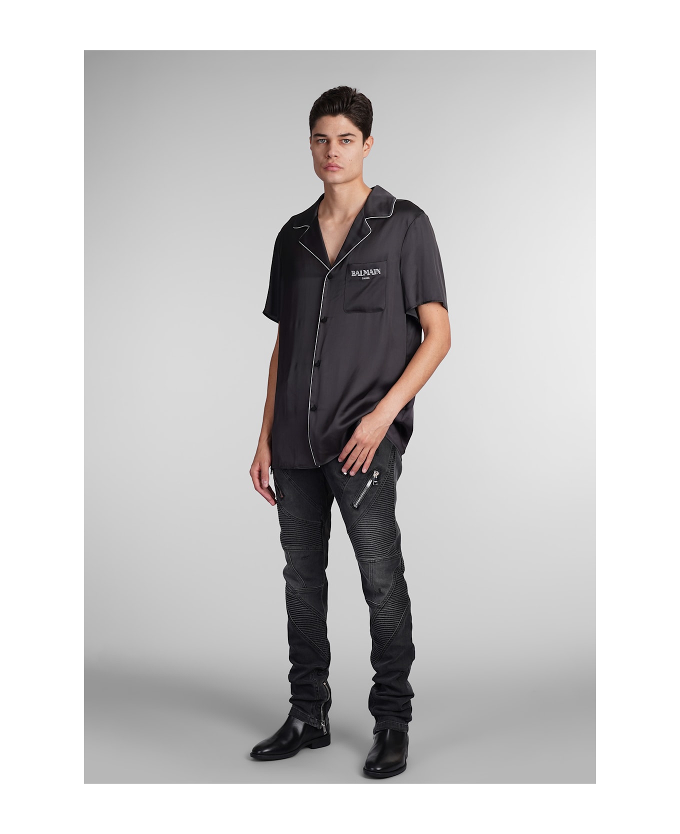 Balmain Shirt In Black Viscose - black