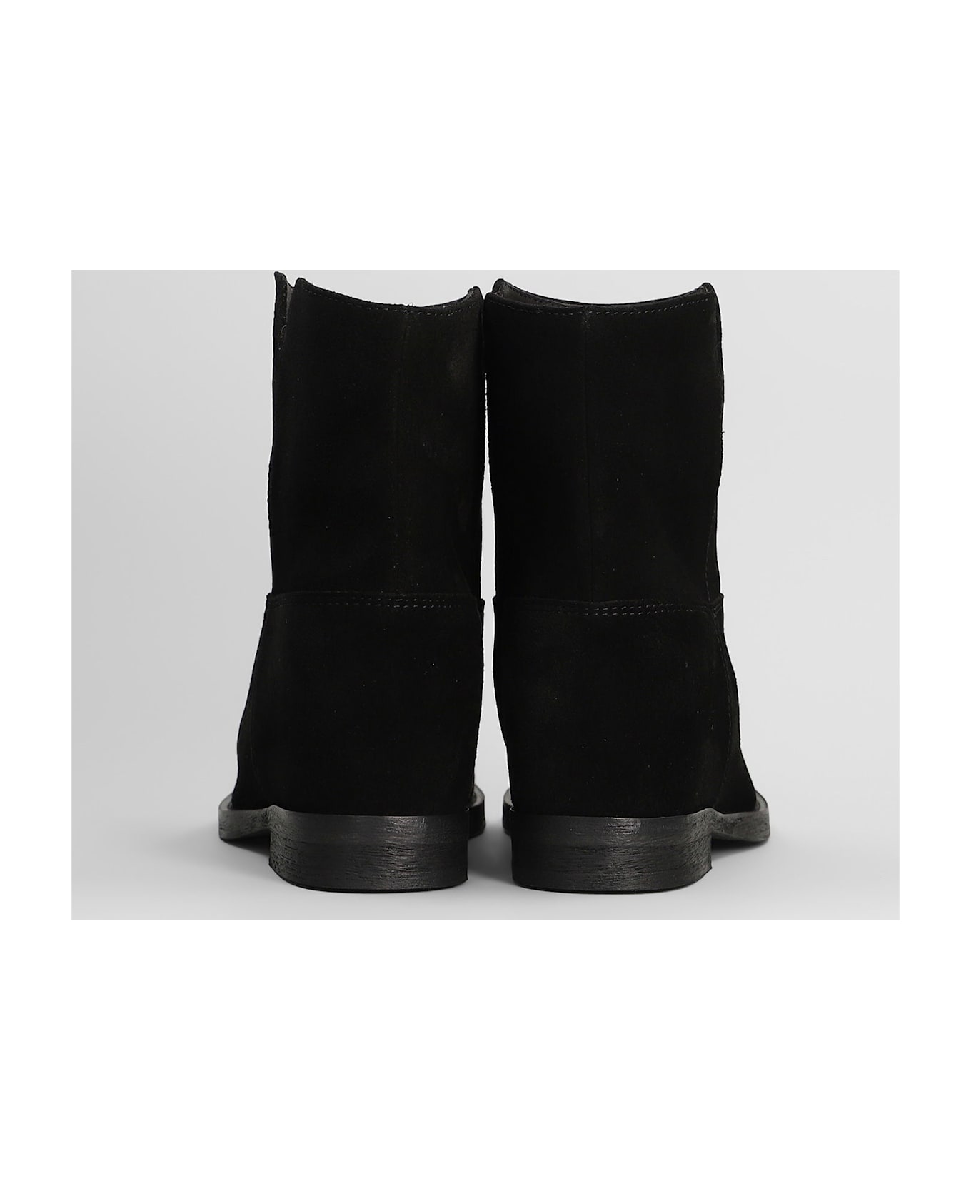 Via Roma 15 Ankle Boots Inside Wedge In Black Suede - black