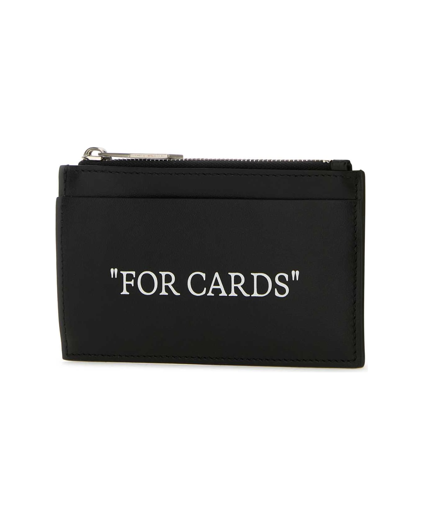 Off-White Black Leather Card Holder - 1001