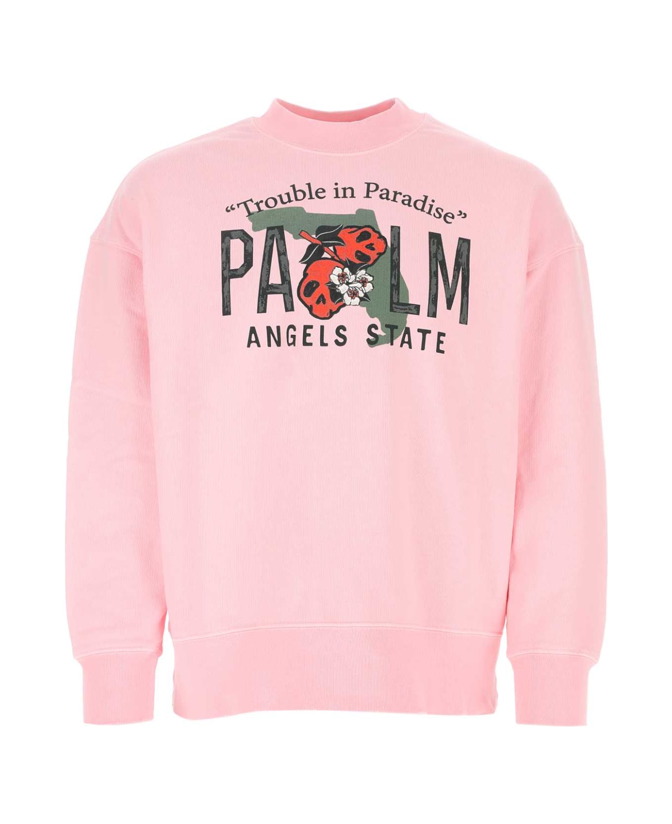 Palm Angels Pink Cotton Oversize Sweatshirt - Multicolor