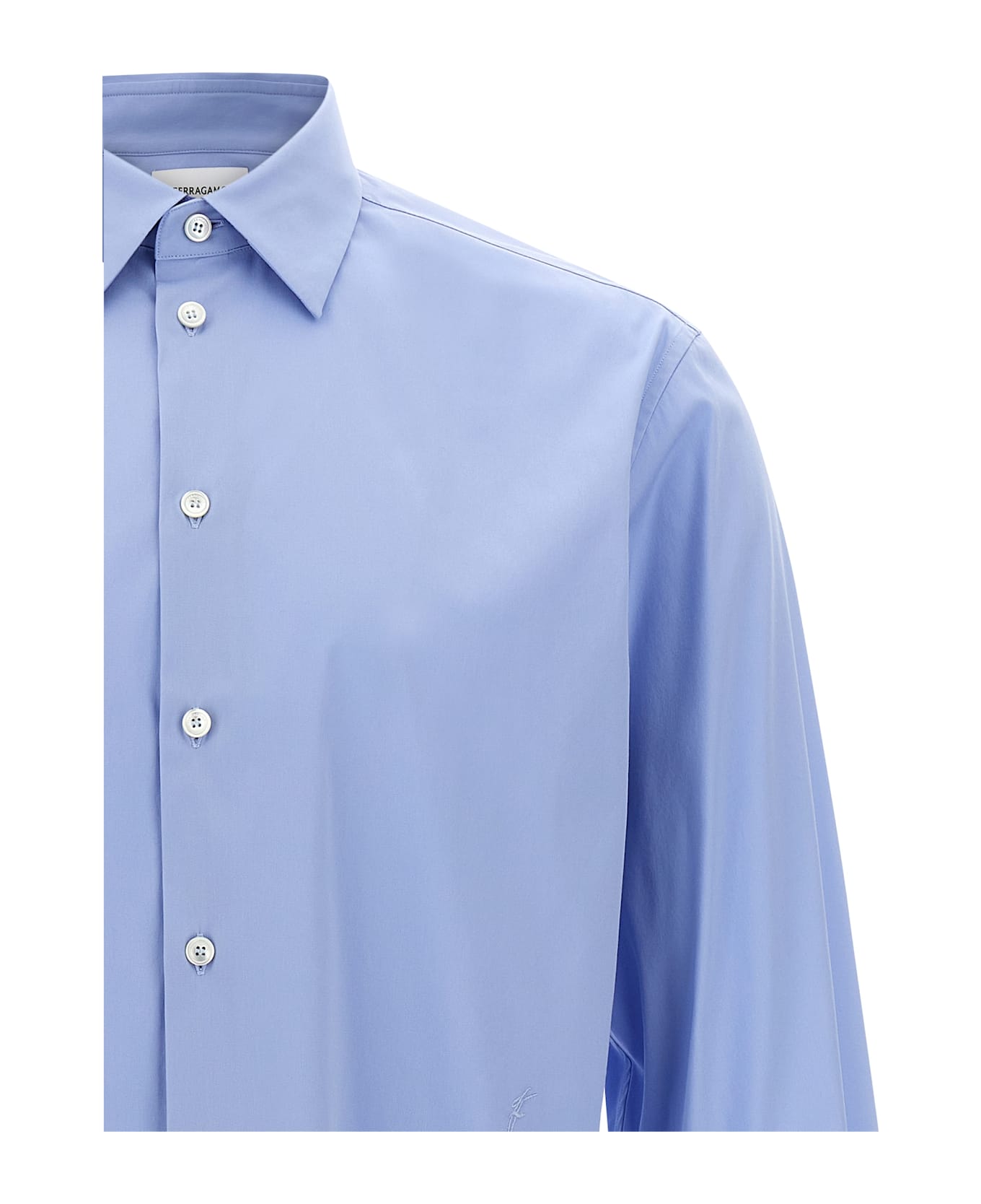 Ferragamo Poplin Shirt - Light Blue