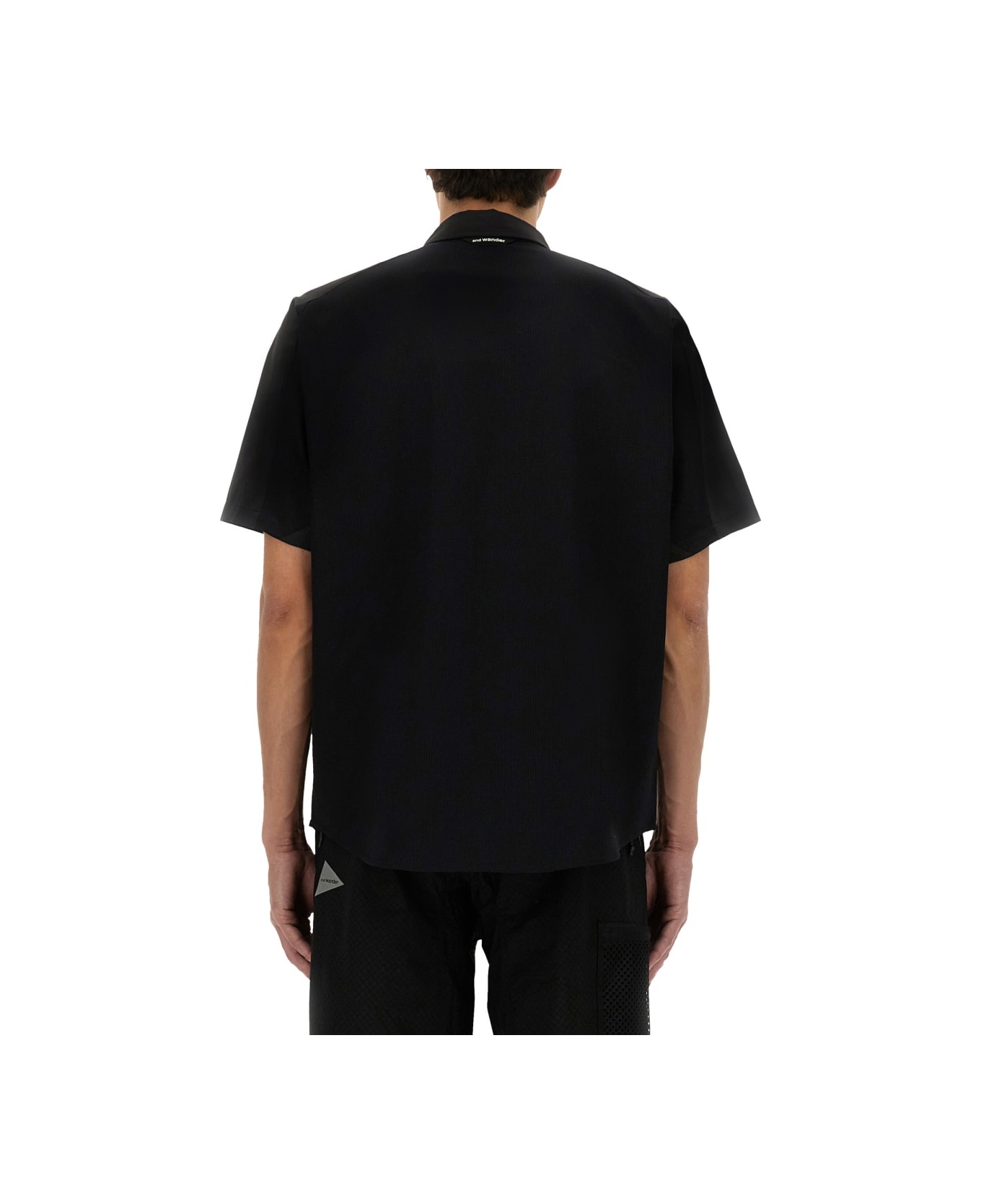 And Wander Shirt With Logo - BLACK