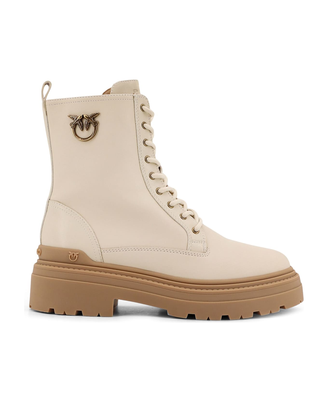 Pinko Mia 11 Leather Ankle Boots - Cream