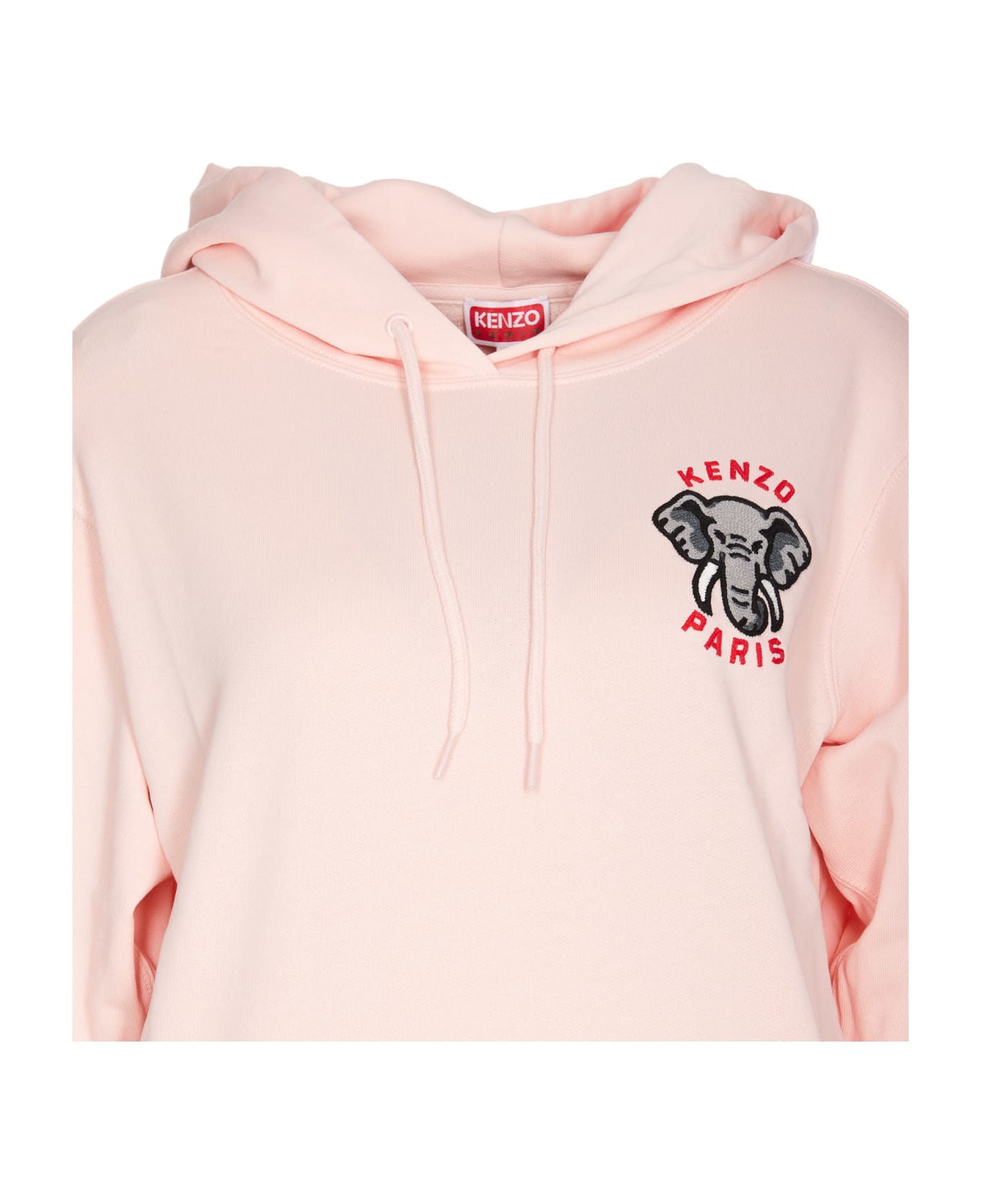 Kenzo Elephant Logo Hoodie - Pink フリース