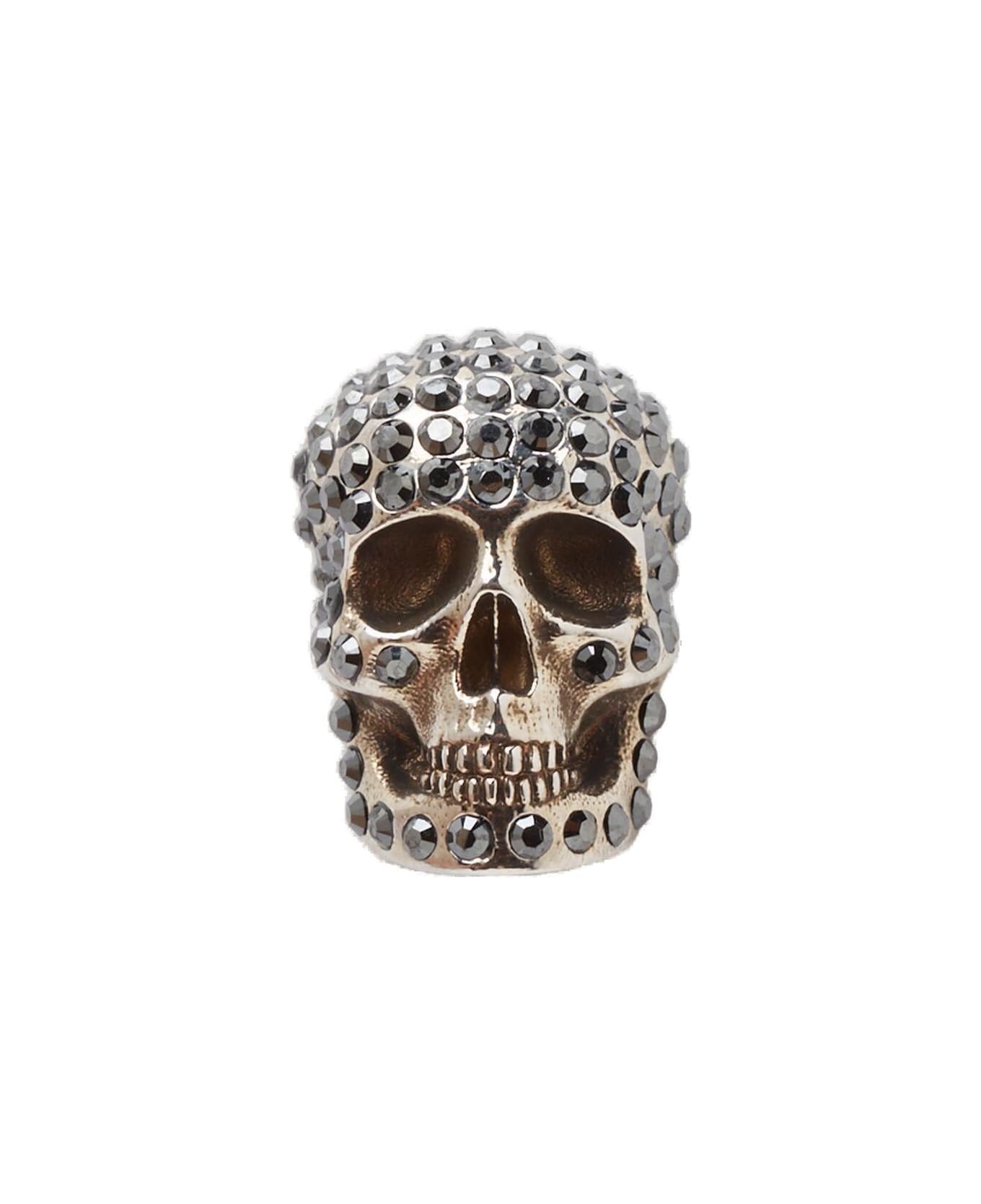 Alexander McQueen Pave Skull Earring - Argento