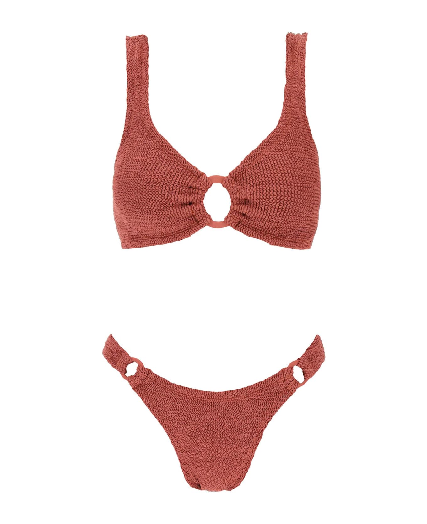 Hunza G Hallie Bikini Set - METALLIC ROSEWOOD (Red)