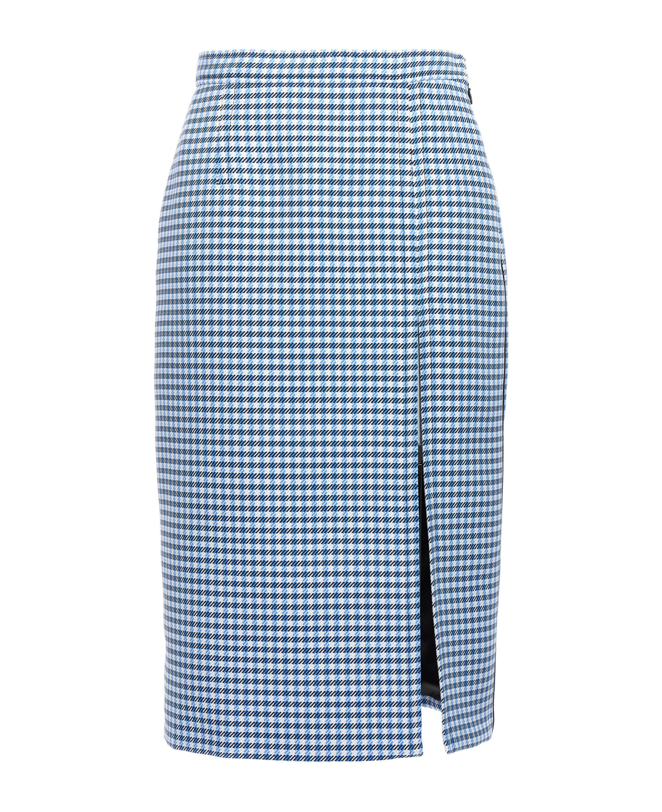 Marni Check Longuette Skirt - Light Blue